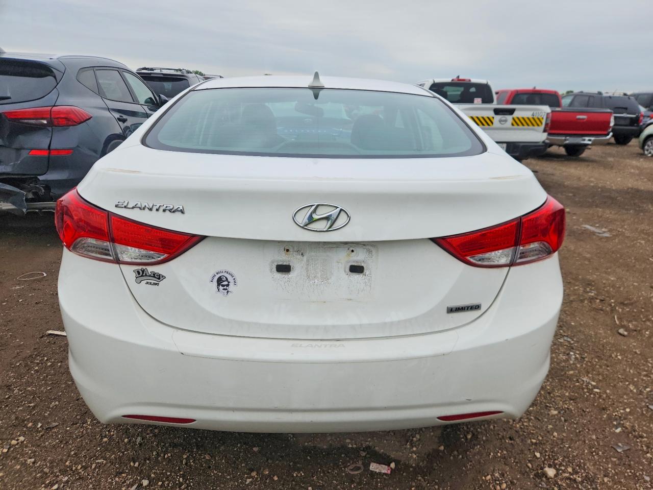 2013 Hyundai Elantra Limited White vin: 5NPDH4AE0DH244686