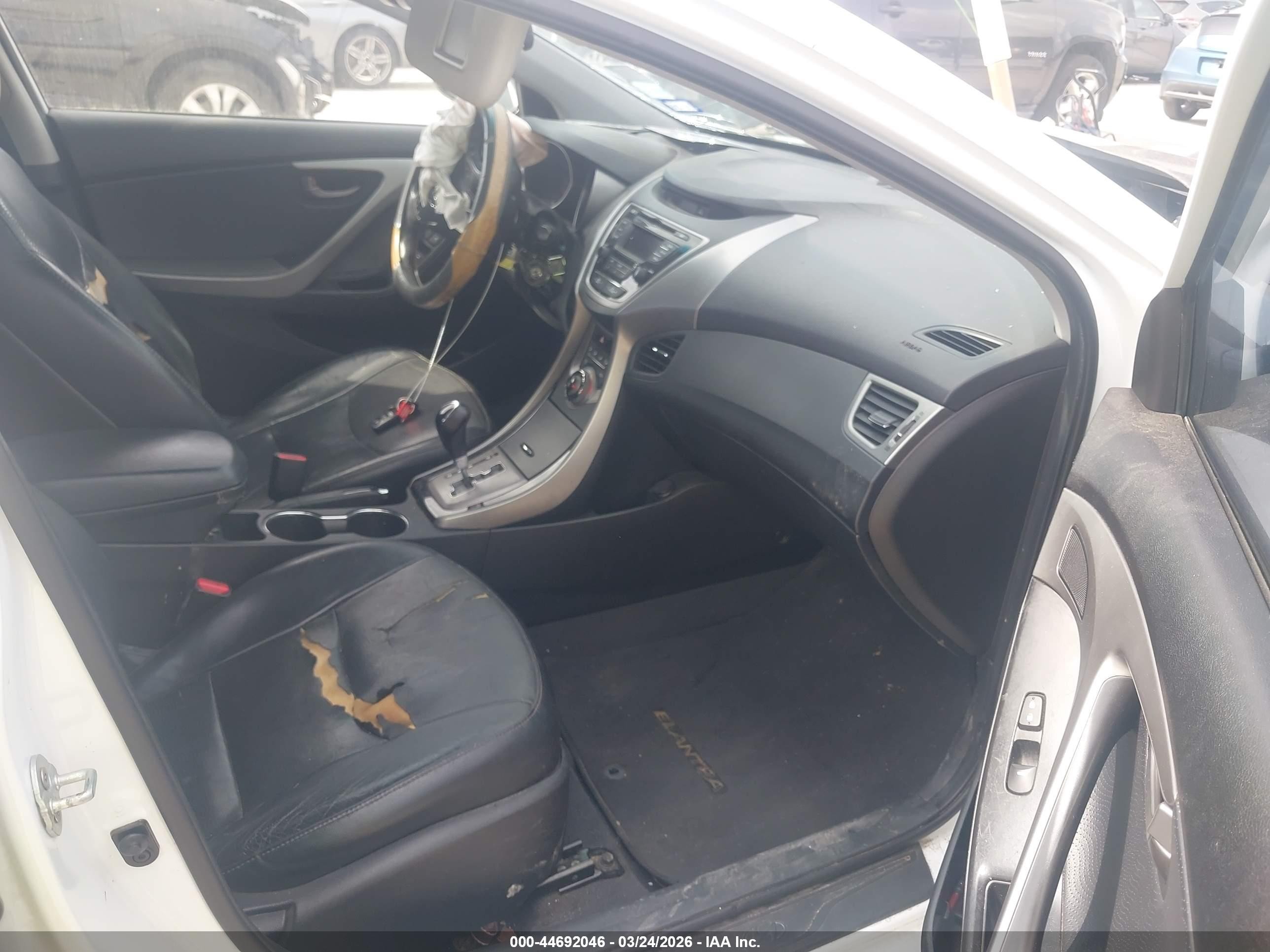 2013 Hyundai Elantra Limited White vin: 5NPDH4AE0DH247281