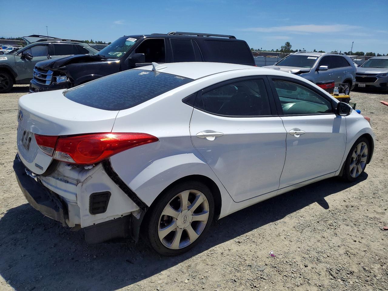 2013 Hyundai Elantra Limited White vin: 5NPDH4AE0DH251458