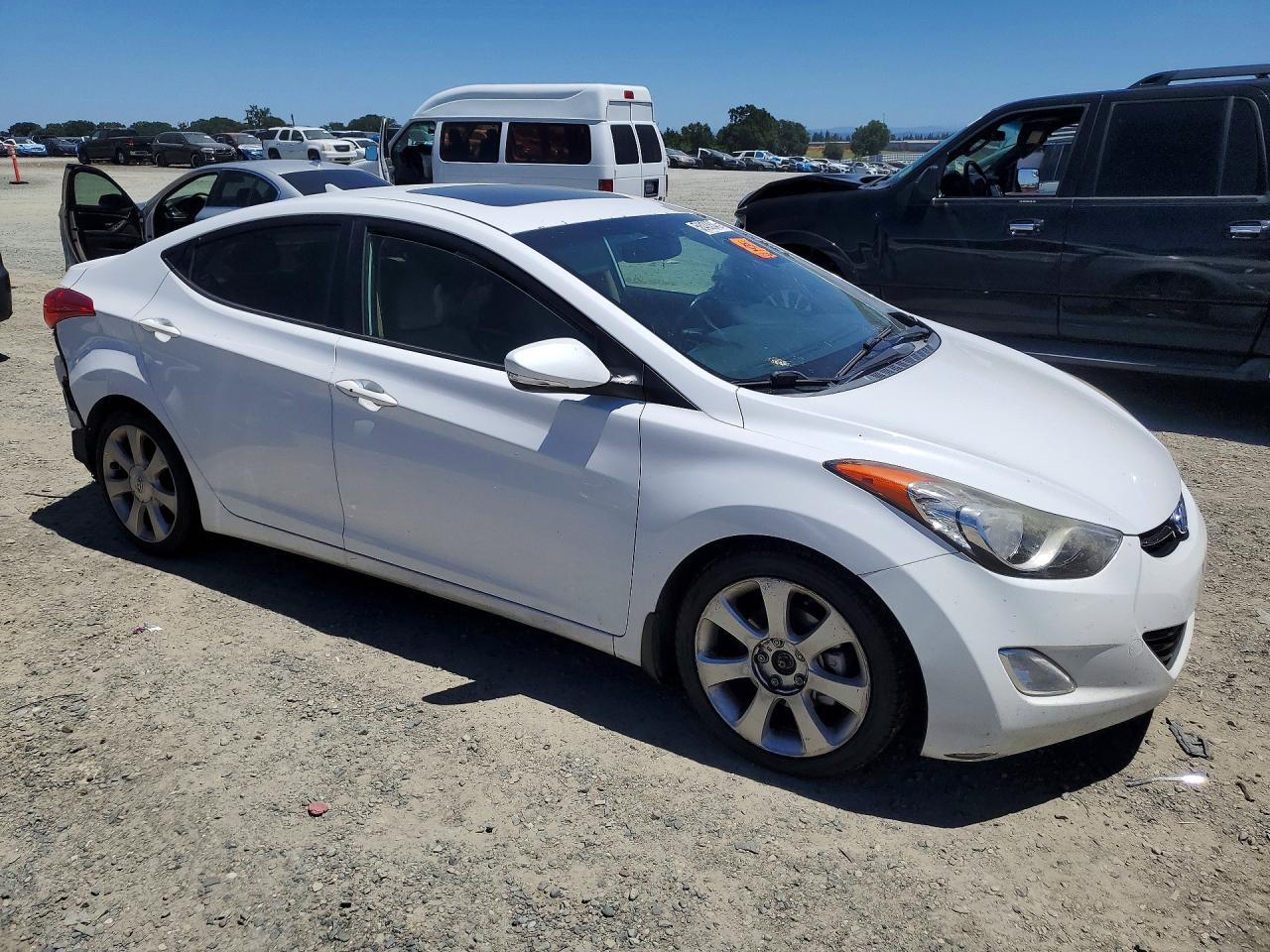 2013 Hyundai Elantra Limited White vin: 5NPDH4AE0DH251458