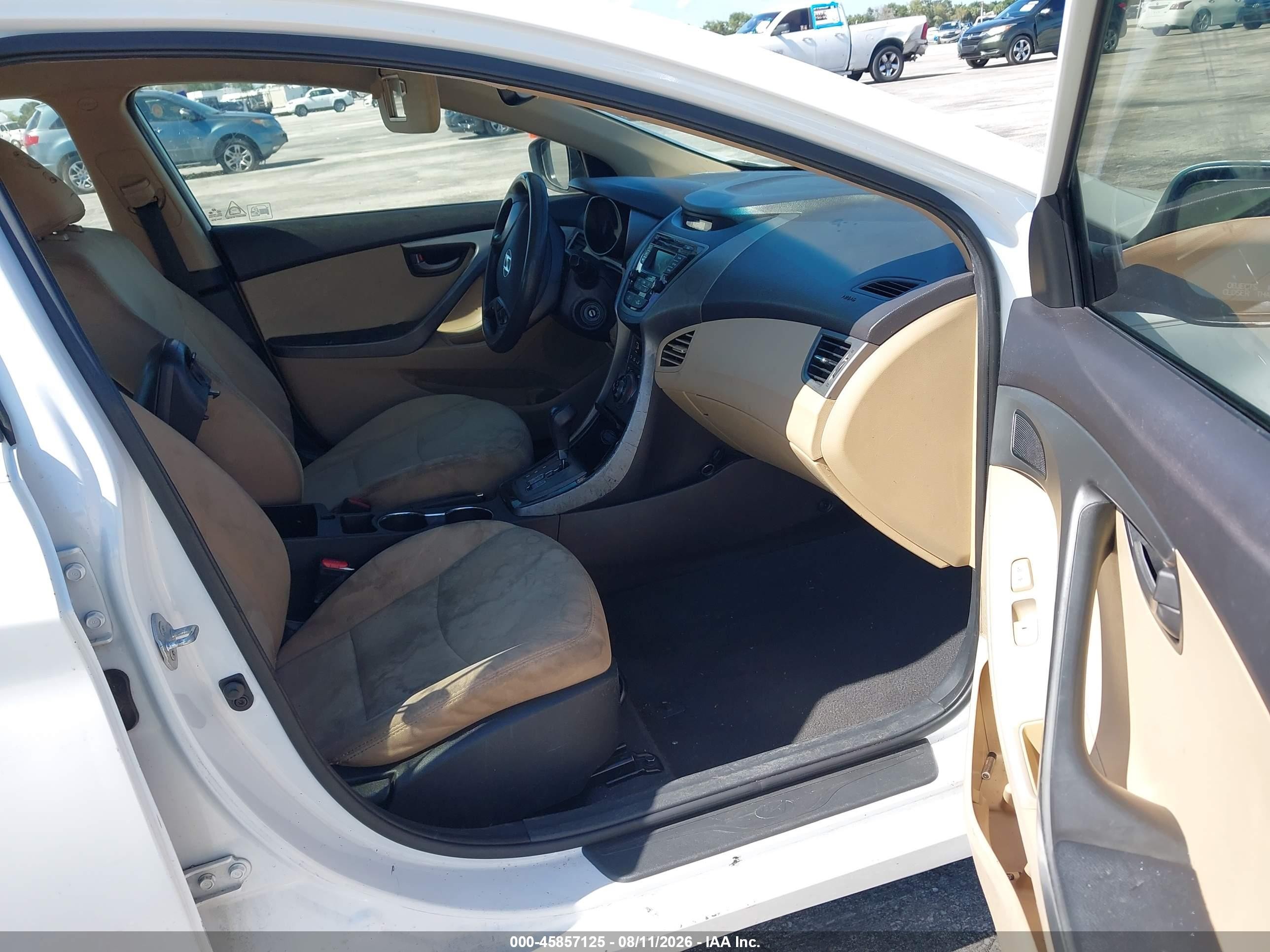 2013 Hyundai Elantra Gls White vin: 5NPDH4AE0DH281477