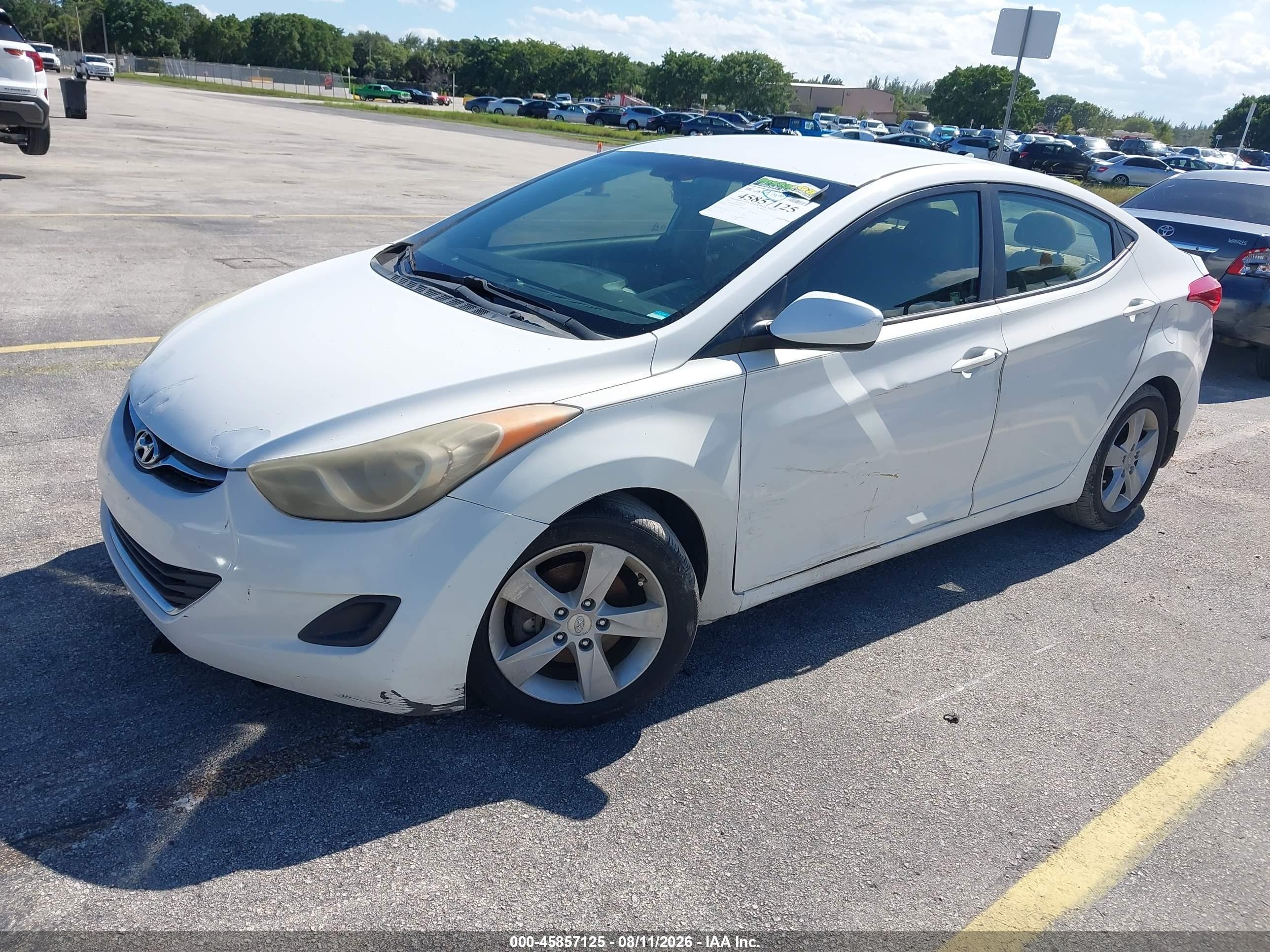 2013 Hyundai Elantra Gls White vin: 5NPDH4AE0DH281477