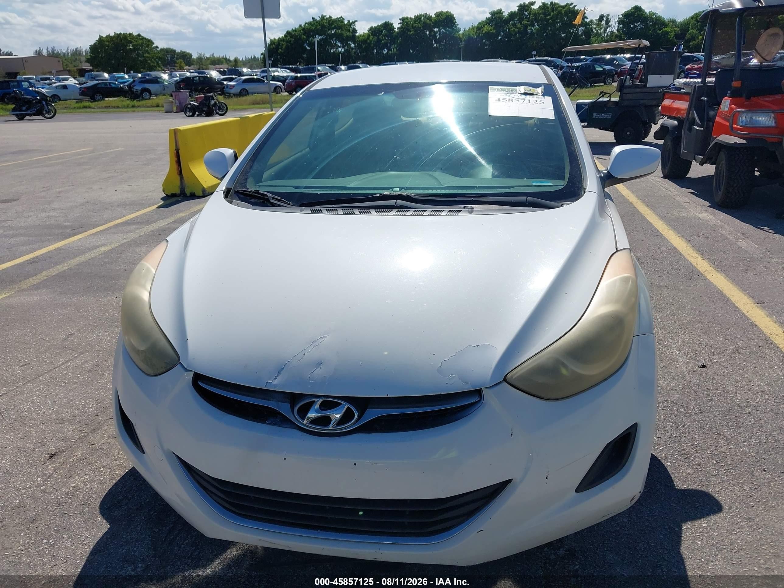 2013 Hyundai Elantra Gls White vin: 5NPDH4AE0DH281477