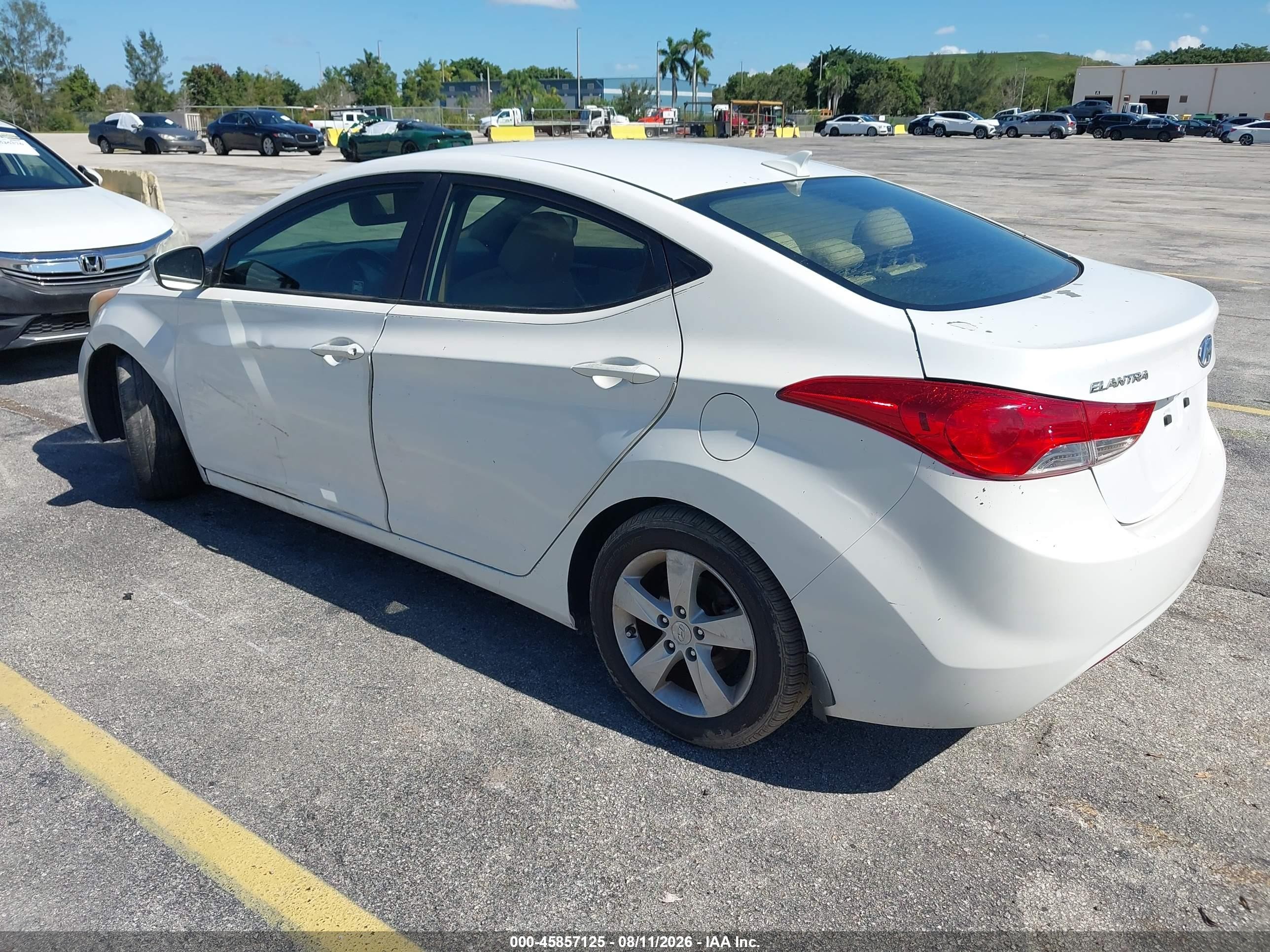 2013 Hyundai Elantra Gls White vin: 5NPDH4AE0DH281477