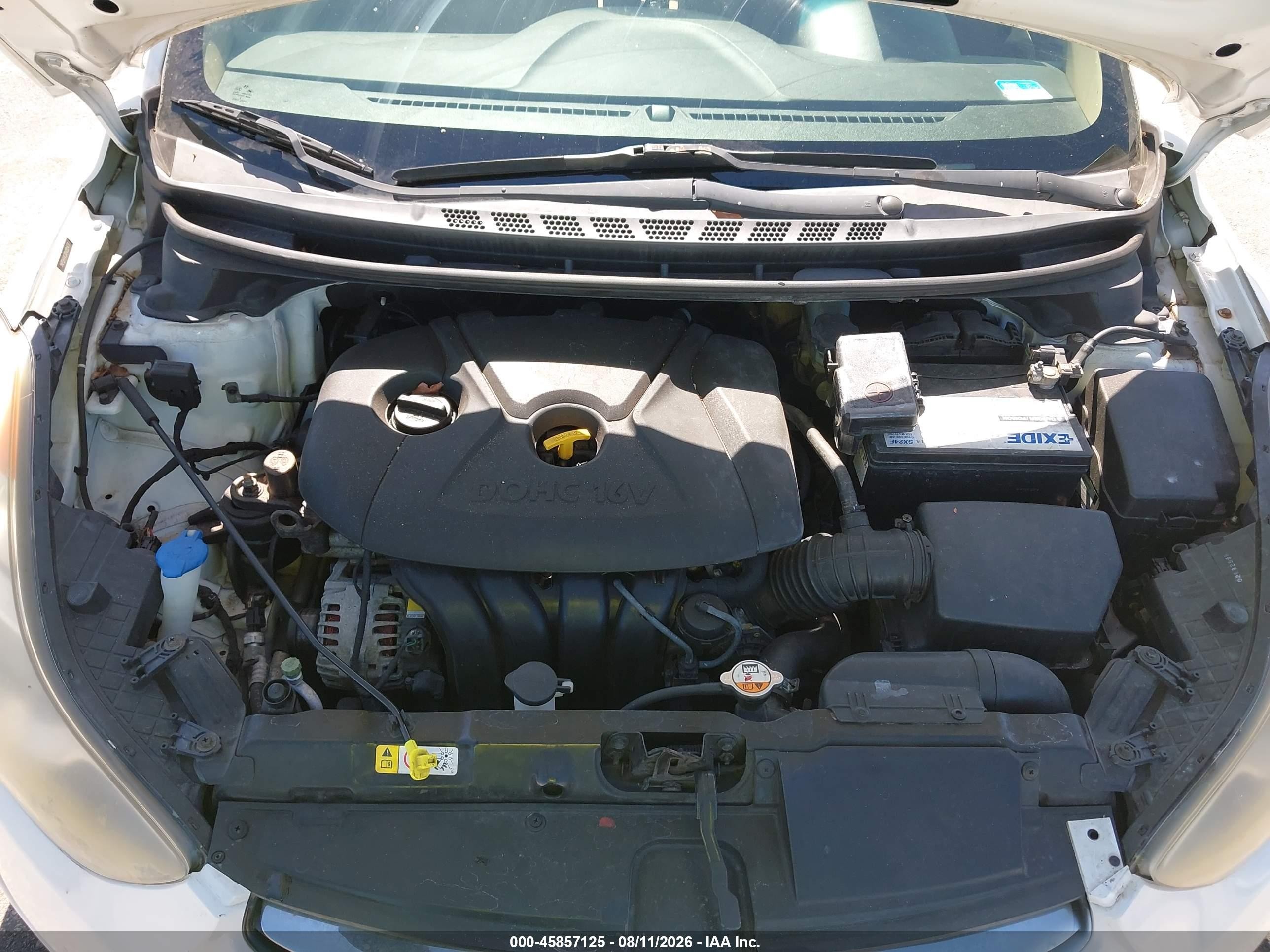2013 Hyundai Elantra Gls White vin: 5NPDH4AE0DH281477