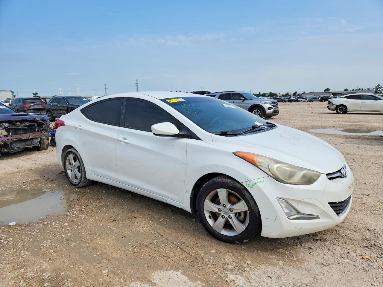 2013 Hyundai Elantra Gls White vin: 5NPDH4AE0DH295783
