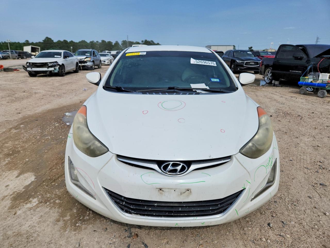 2013 Hyundai Elantra Gls White vin: 5NPDH4AE0DH295783