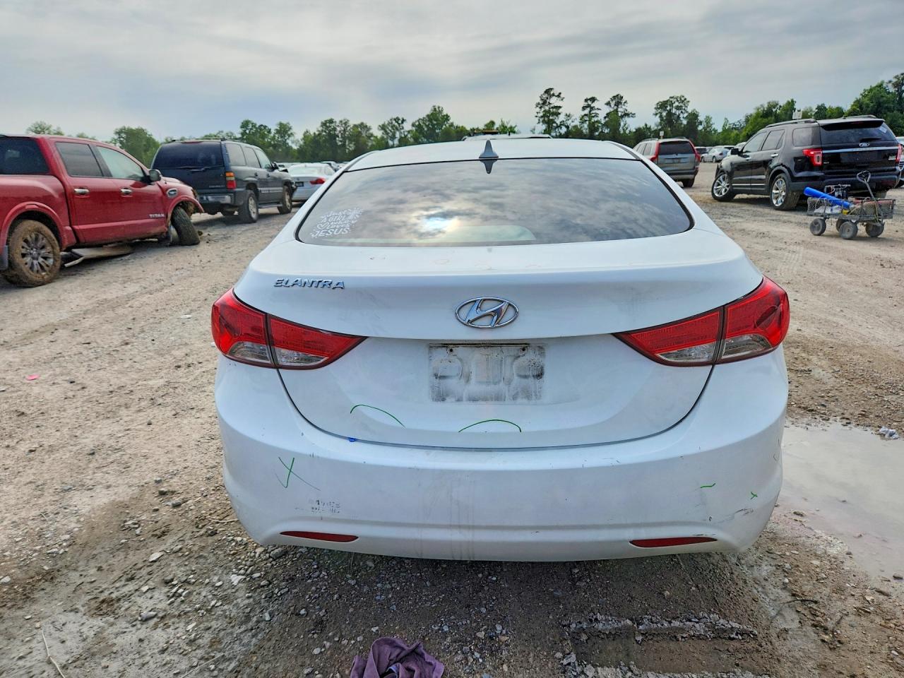2013 Hyundai Elantra Gls White vin: 5NPDH4AE0DH295783