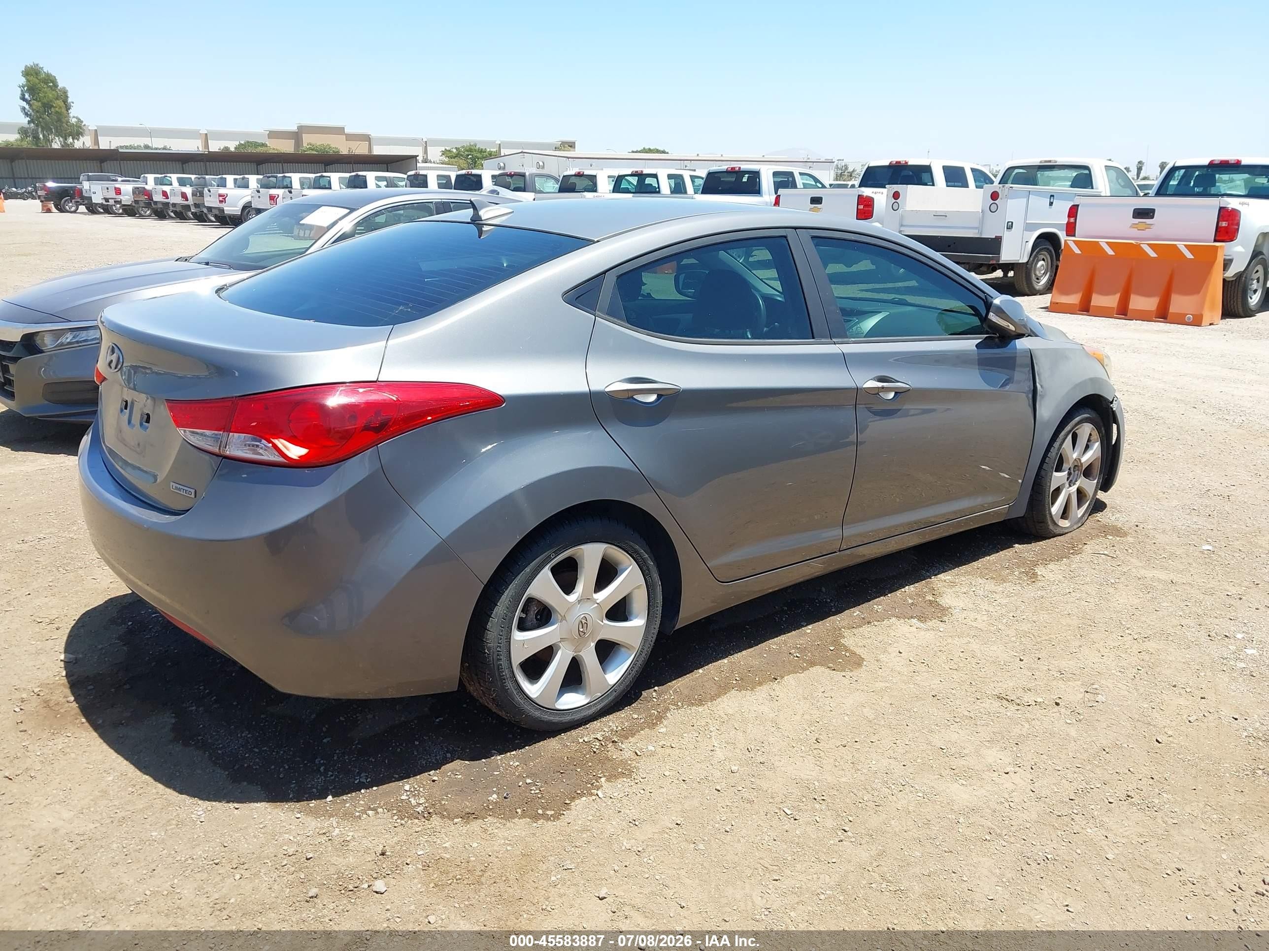2013 Hyundai Elantra Limited Gray vin: 5NPDH4AE0DH306233