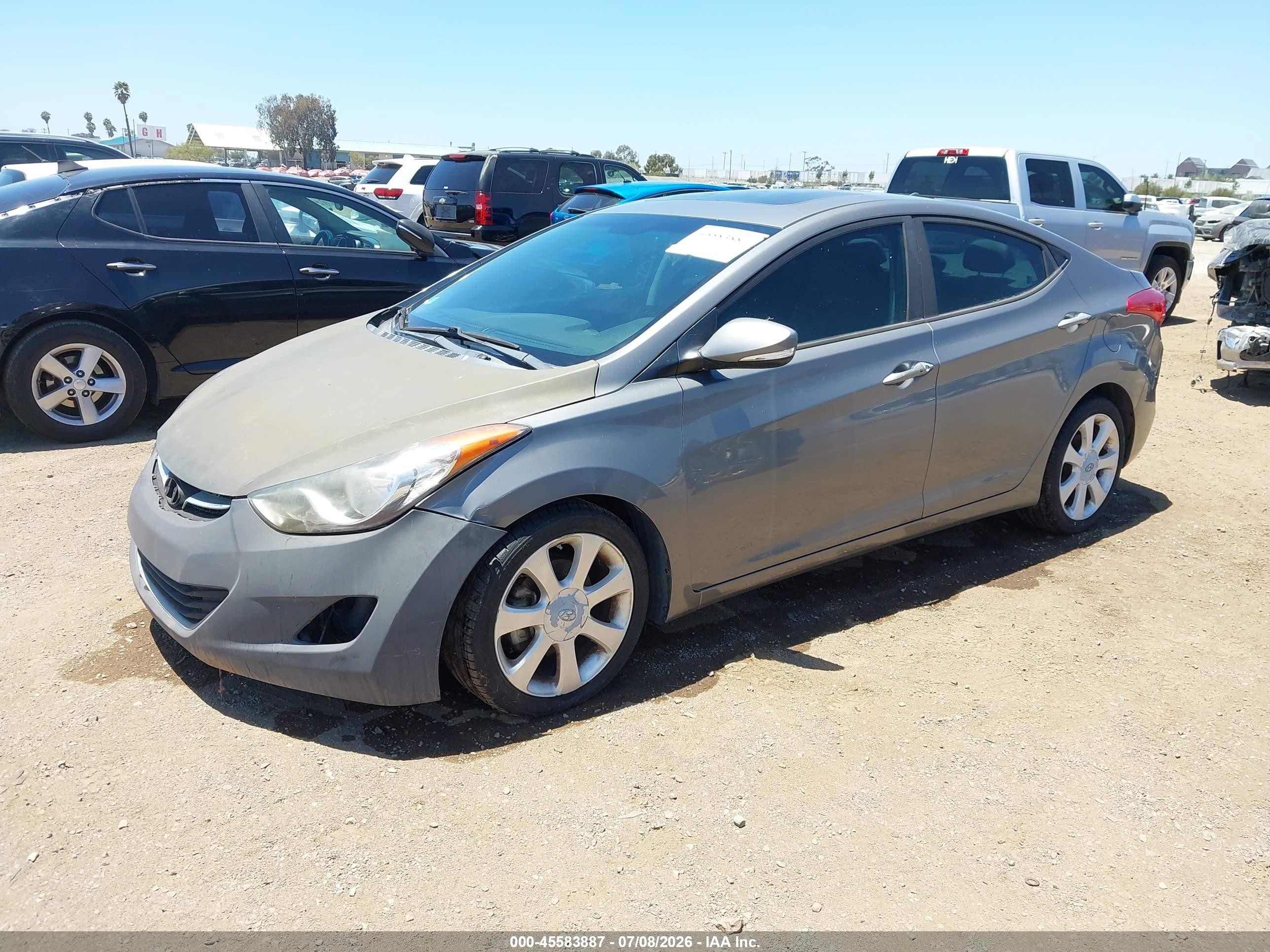 2013 Hyundai Elantra Limited Gray vin: 5NPDH4AE0DH306233
