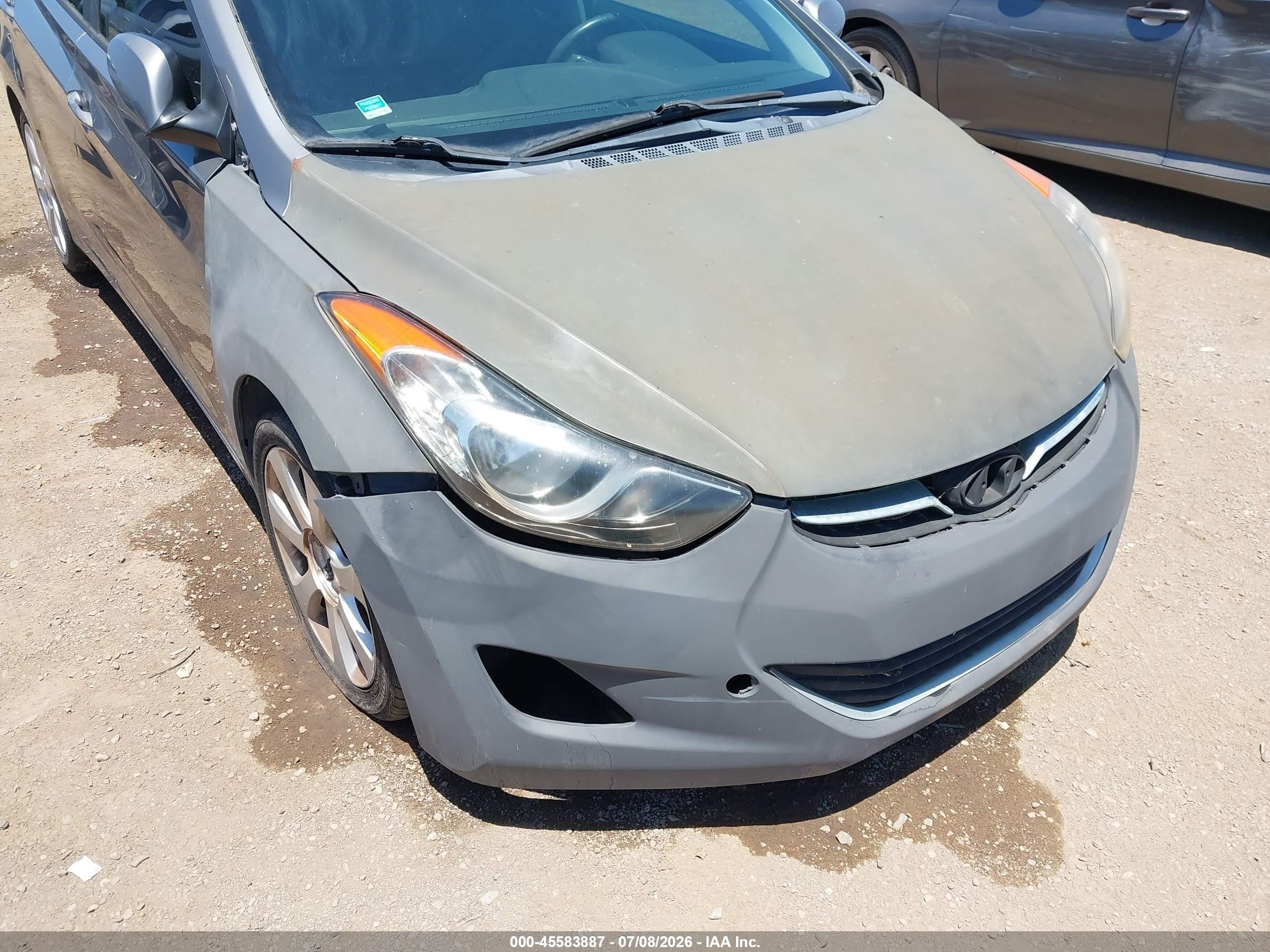 2013 Hyundai Elantra Limited Gray vin: 5NPDH4AE0DH306233