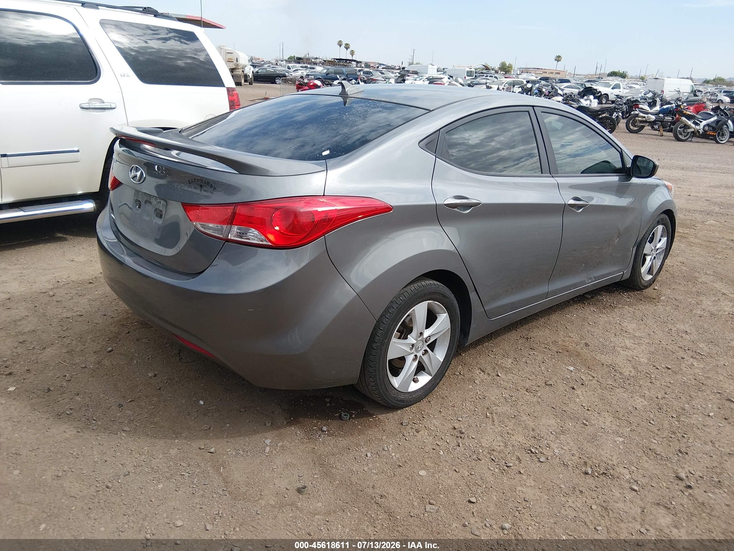 2013 Hyundai Elantra Gls Gray vin: 5NPDH4AE0DH309682