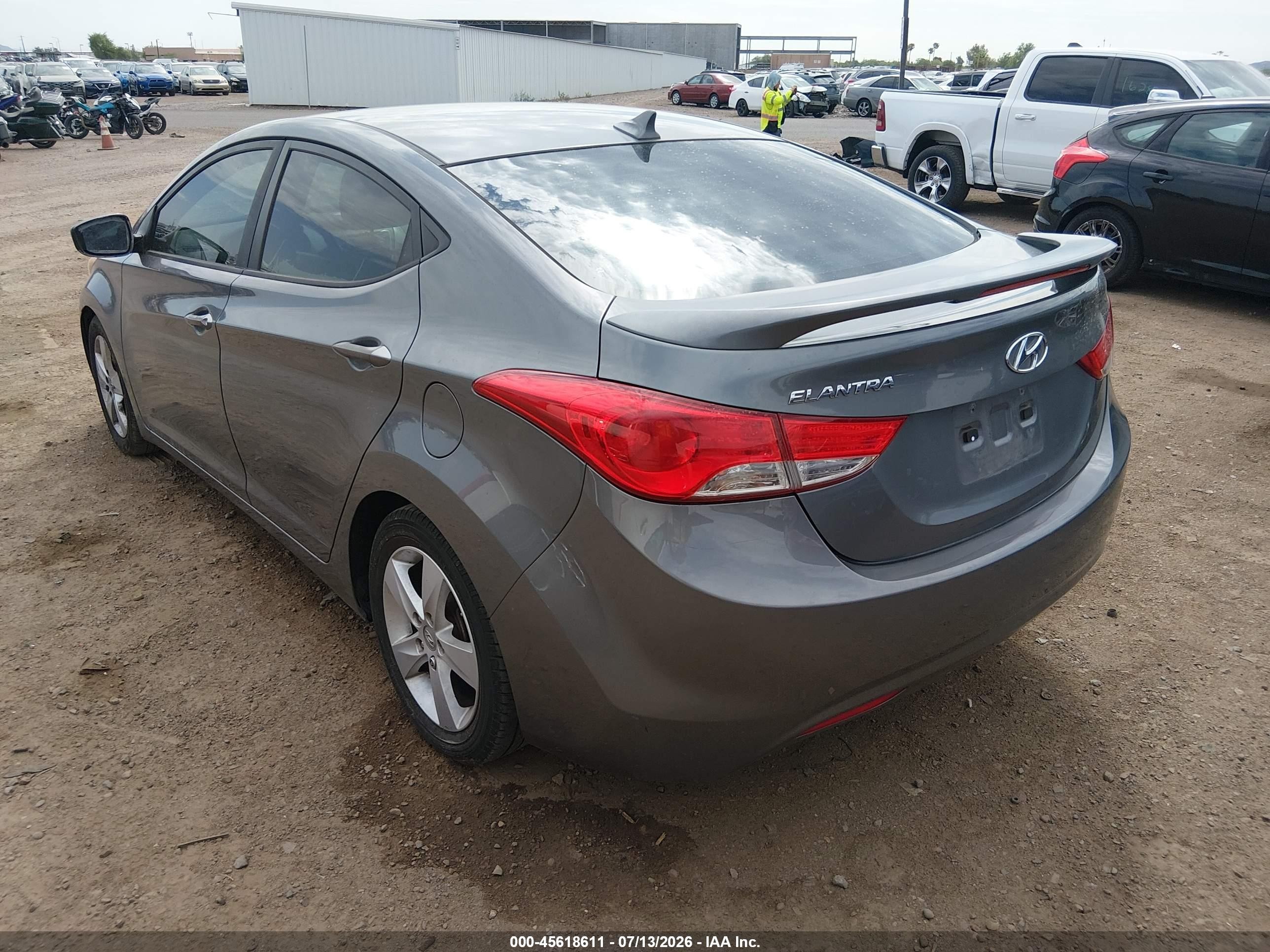 2013 Hyundai Elantra Gls Gray vin: 5NPDH4AE0DH309682