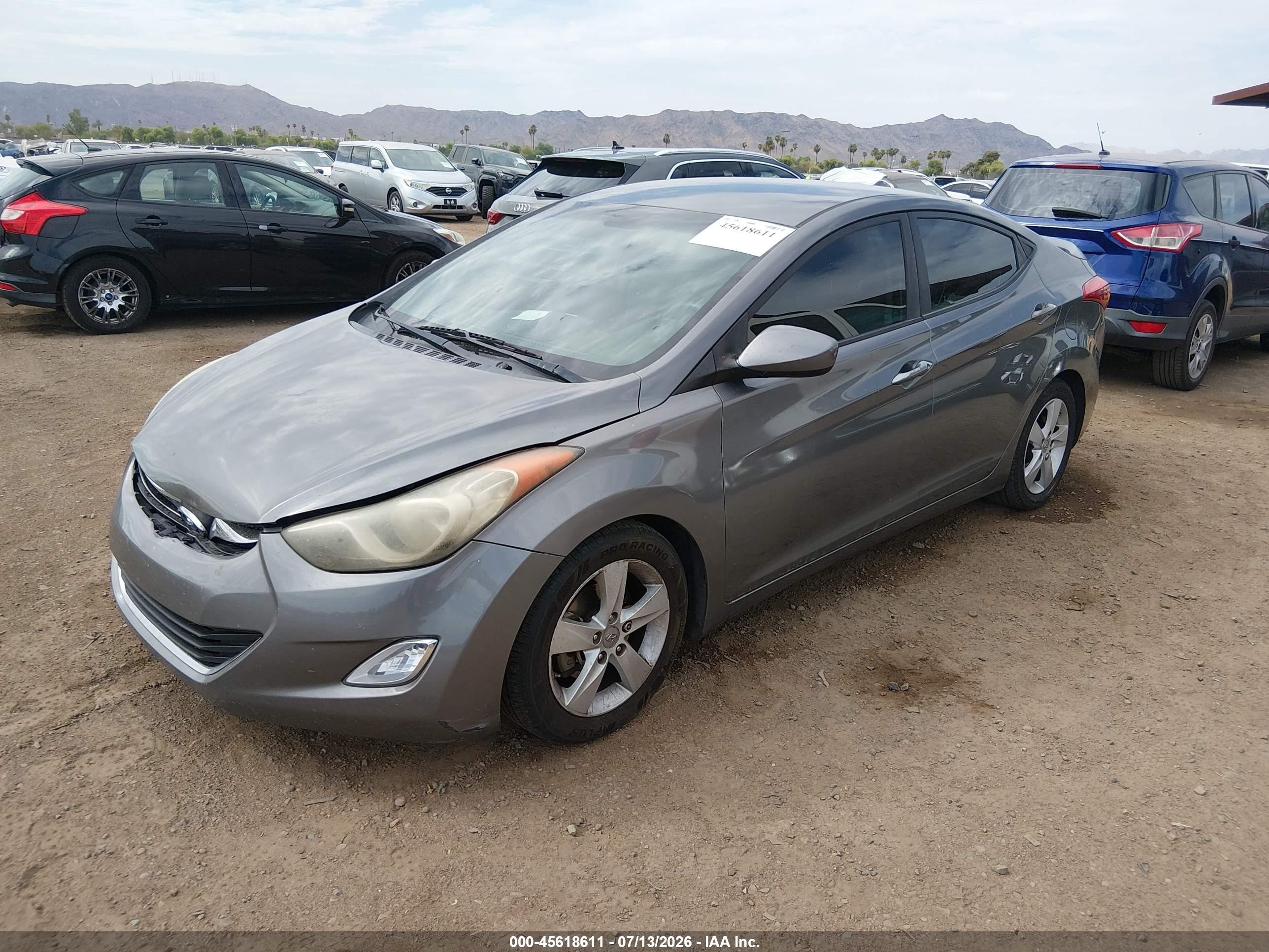 2013 Hyundai Elantra Gls Gray vin: 5NPDH4AE0DH309682