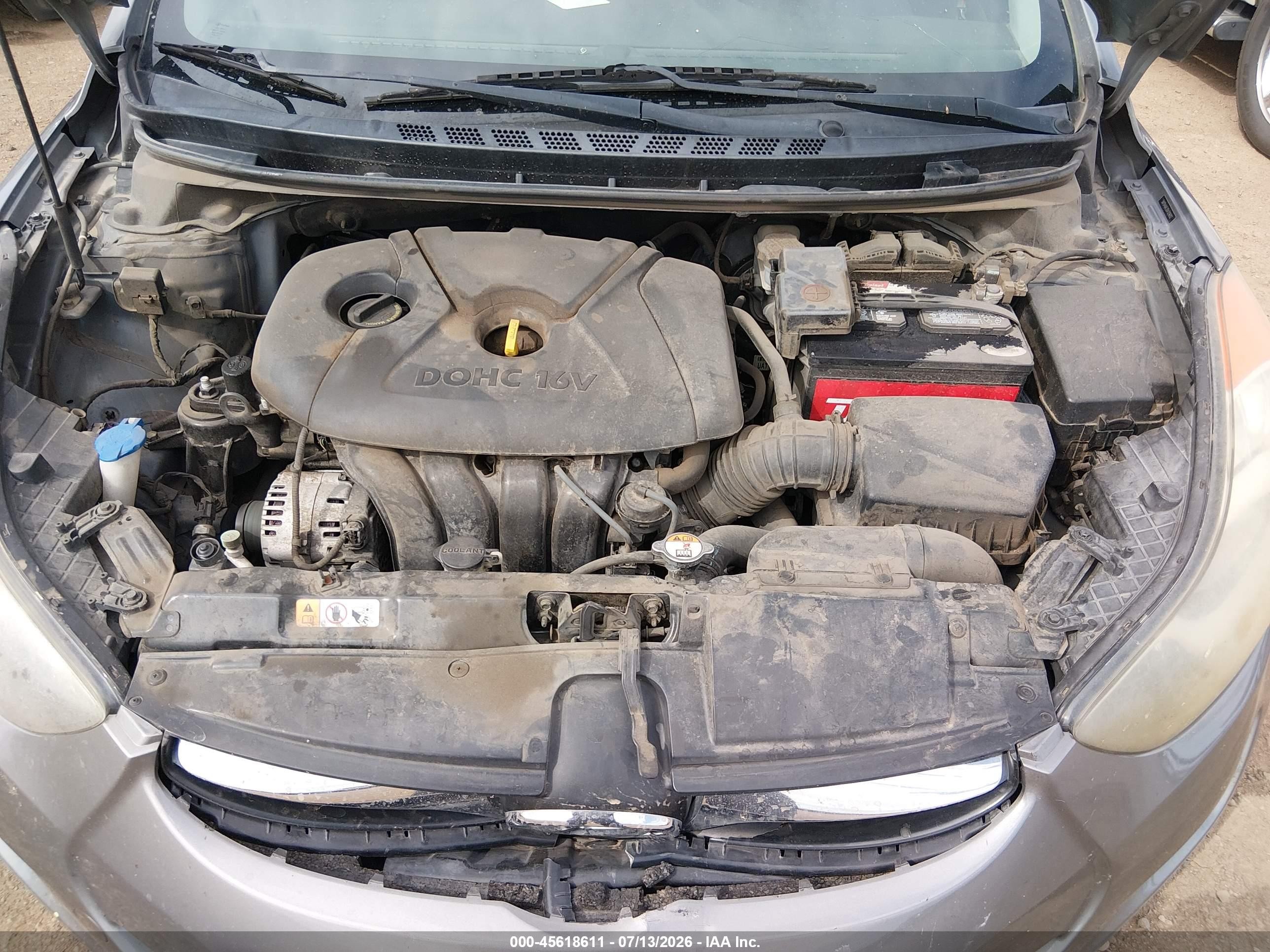 2013 Hyundai Elantra Gls Gray vin: 5NPDH4AE0DH309682