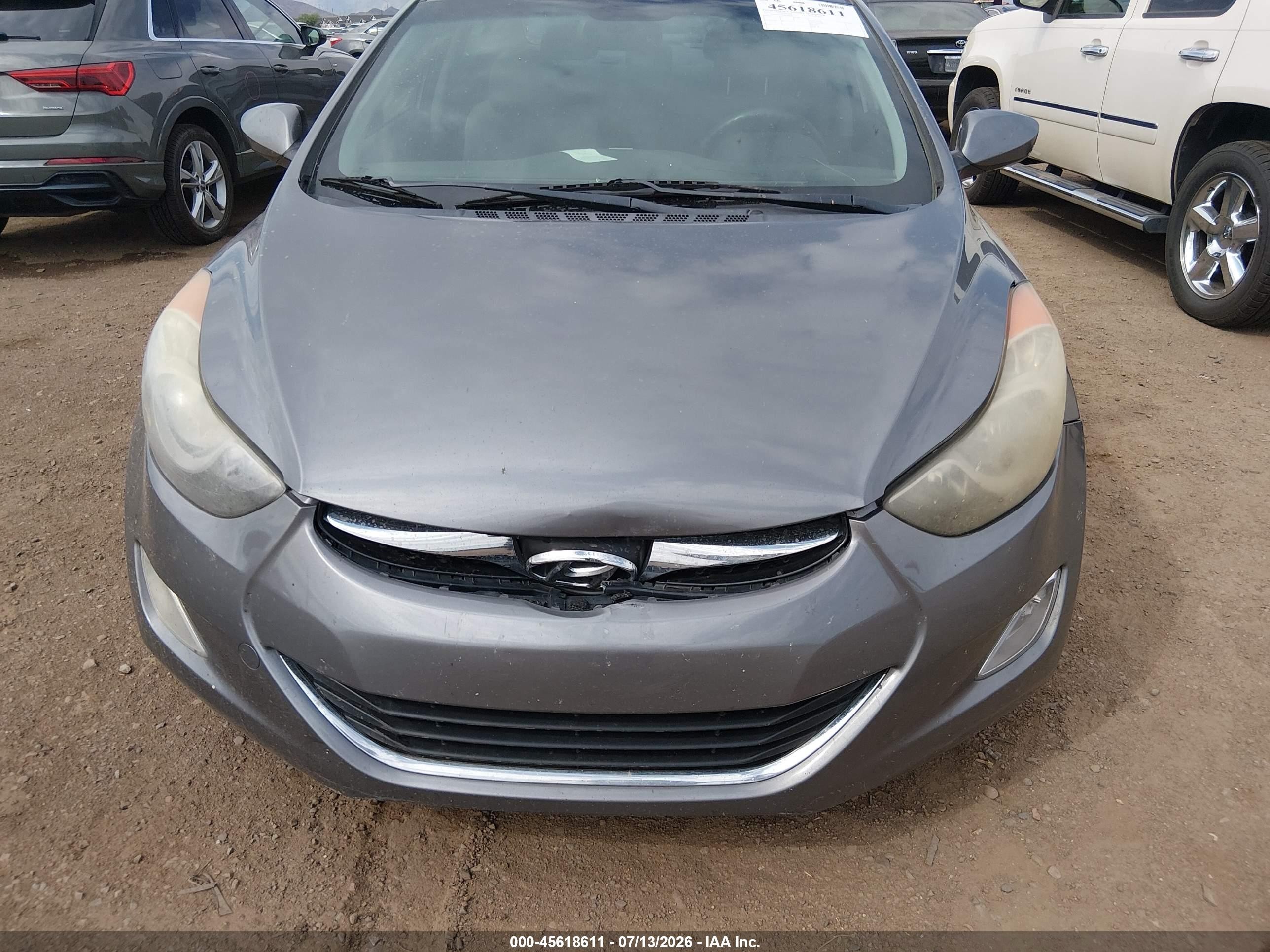 2013 Hyundai Elantra Gls Gray vin: 5NPDH4AE0DH309682
