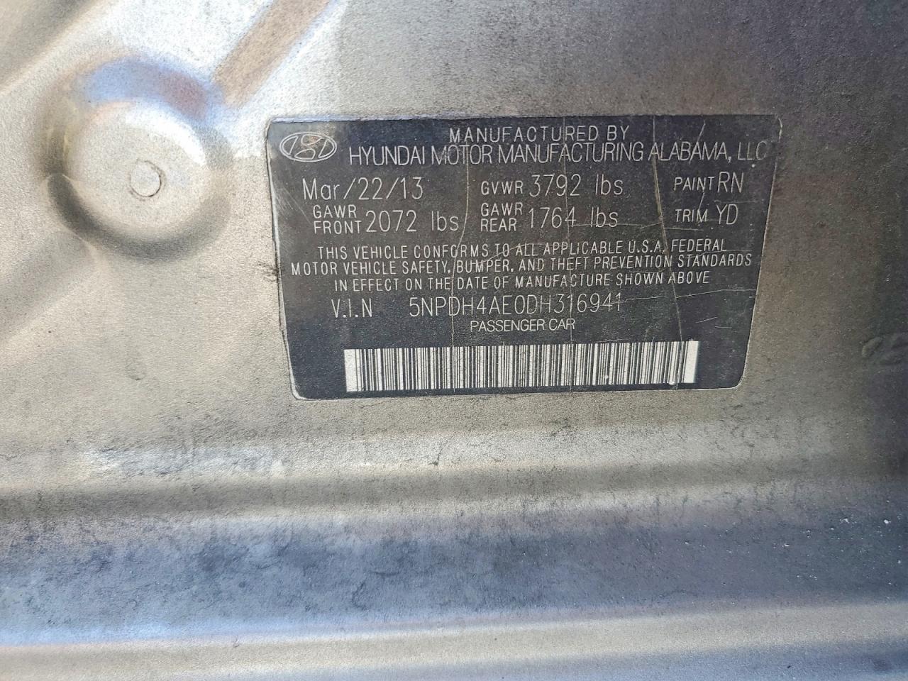 2013 Hyundai Elantra Gls Brown vin: 5NPDH4AE0DH316941