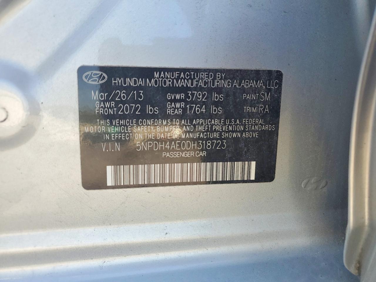 2013 Hyundai Elantra Gls Серебряный vin: 5NPDH4AE0DH318723