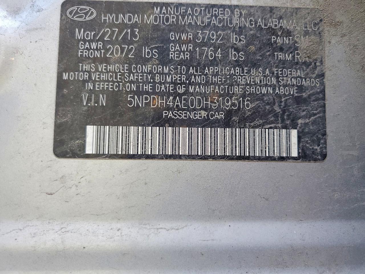 2013 Hyundai Elantra Gls Silver vin: 5NPDH4AE0DH319516