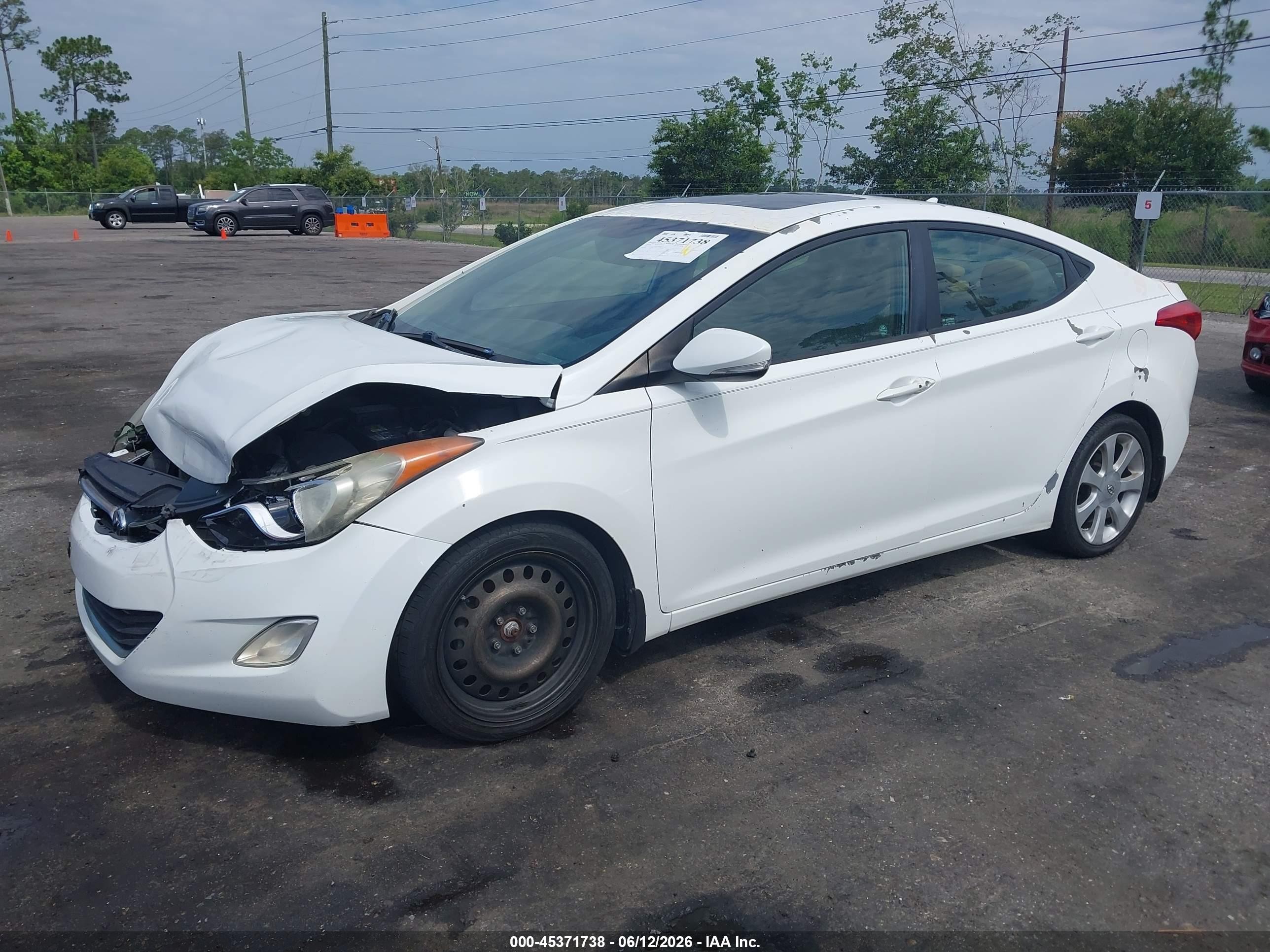 2013 Hyundai Elantra Limited White vin: 5NPDH4AE0DH329334