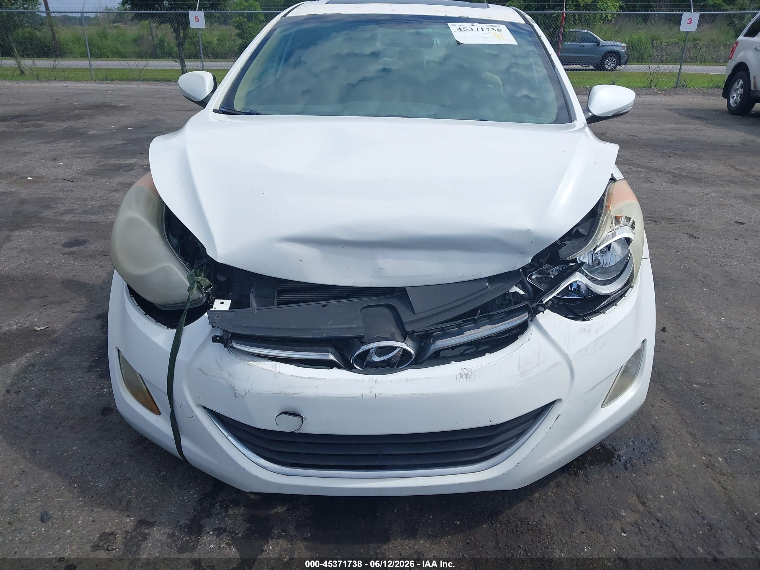2013 Hyundai Elantra Limited White vin: 5NPDH4AE0DH329334