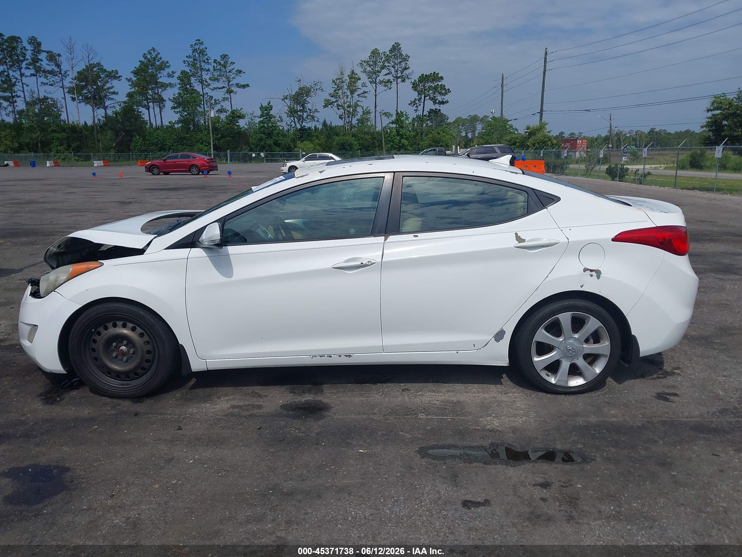 2013 Hyundai Elantra Limited White vin: 5NPDH4AE0DH329334