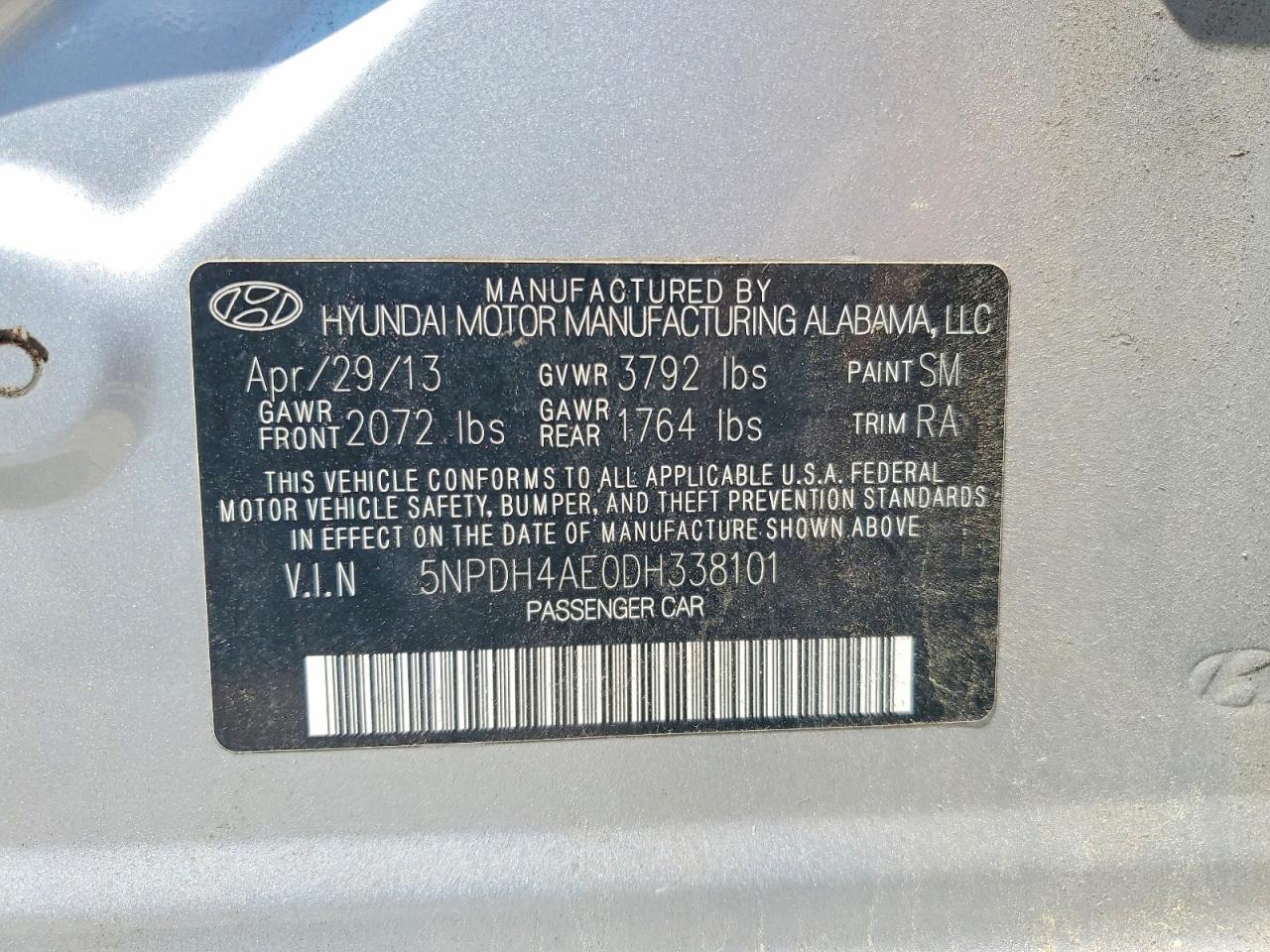 2013 Hyundai Elantra Gls Silver vin: 5NPDH4AE0DH338101