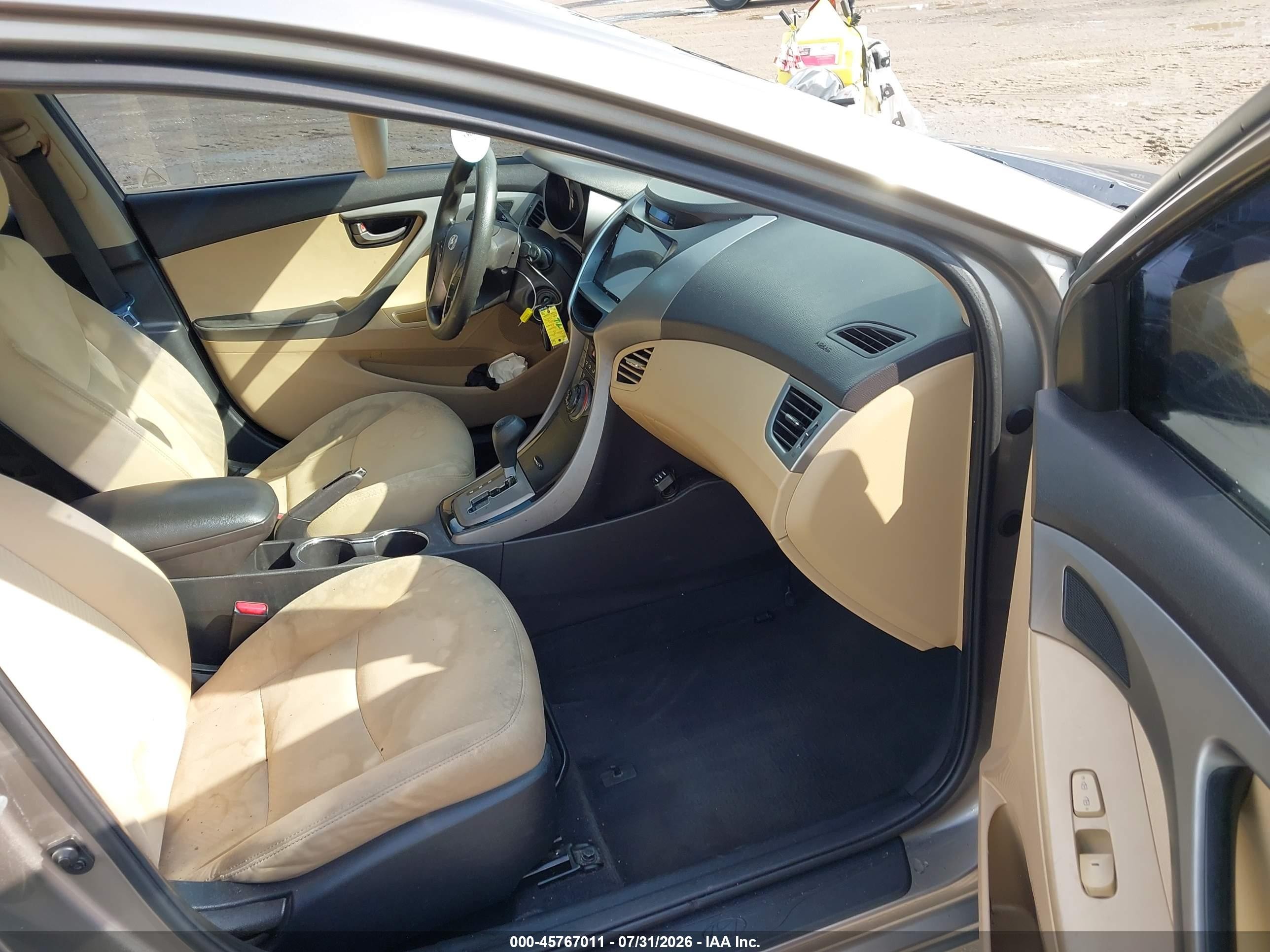 2013 Hyundai Elantra Gls Beige vin: 5NPDH4AE0DH365427