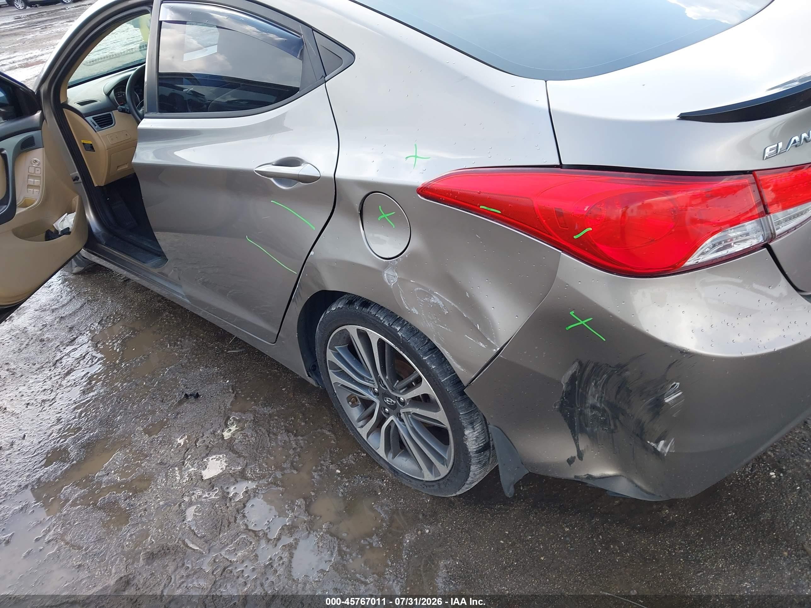 2013 Hyundai Elantra Gls Beige vin: 5NPDH4AE0DH365427