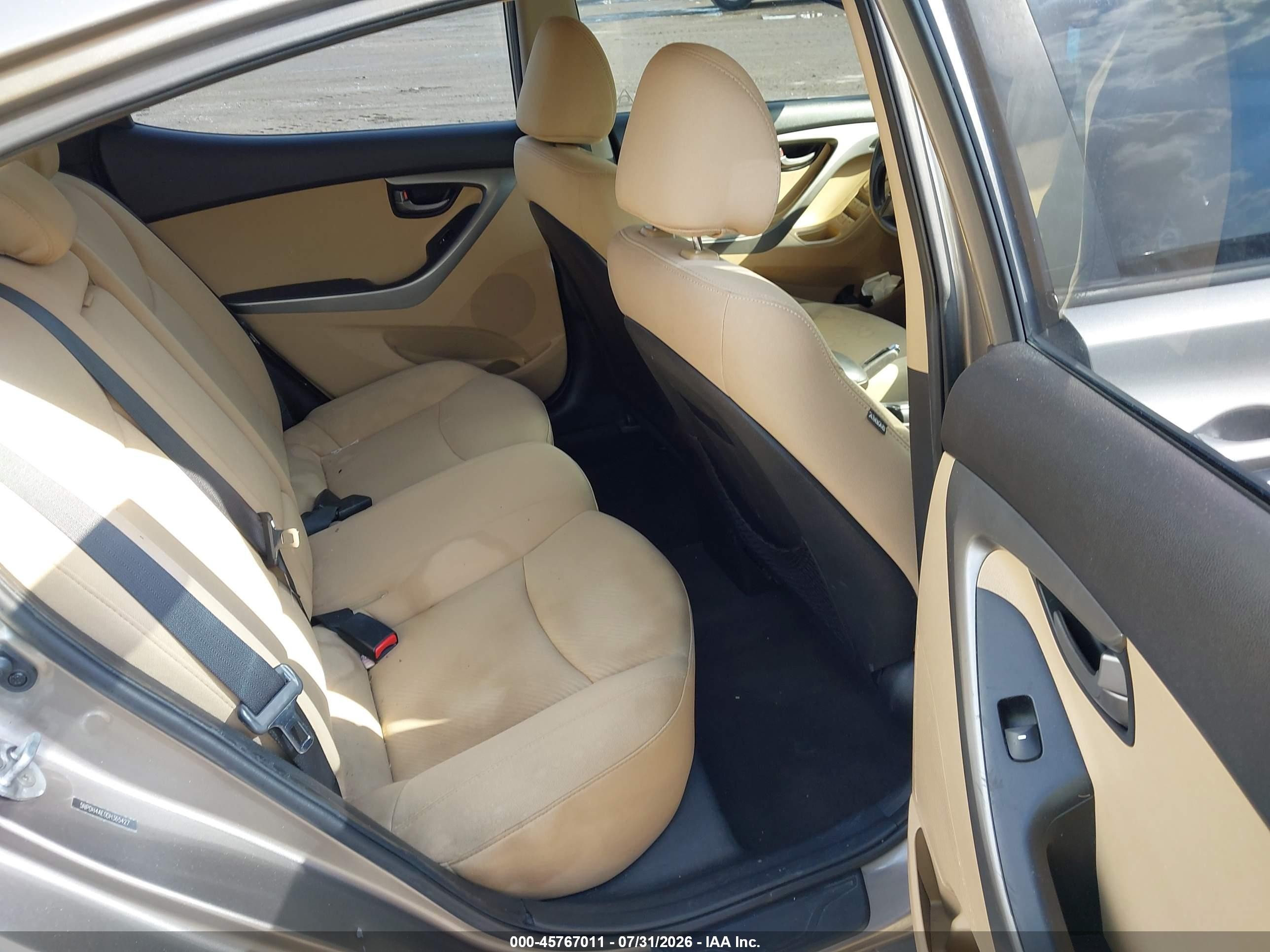 2013 Hyundai Elantra Gls Beige vin: 5NPDH4AE0DH365427