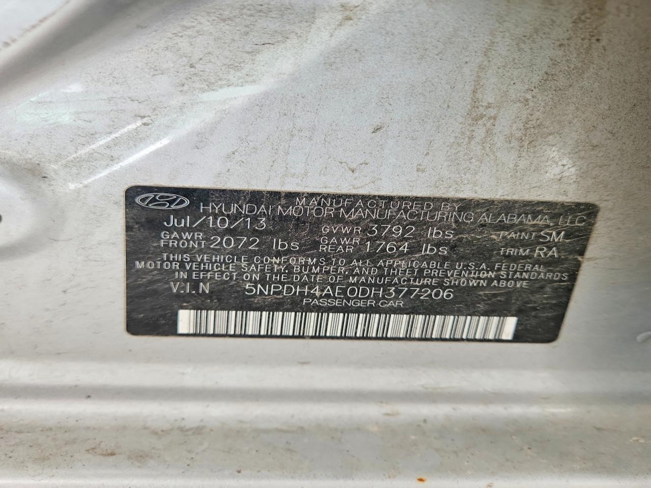 2013 Hyundai Elantra Gls Серебряный vin: 5NPDH4AE0DH377206