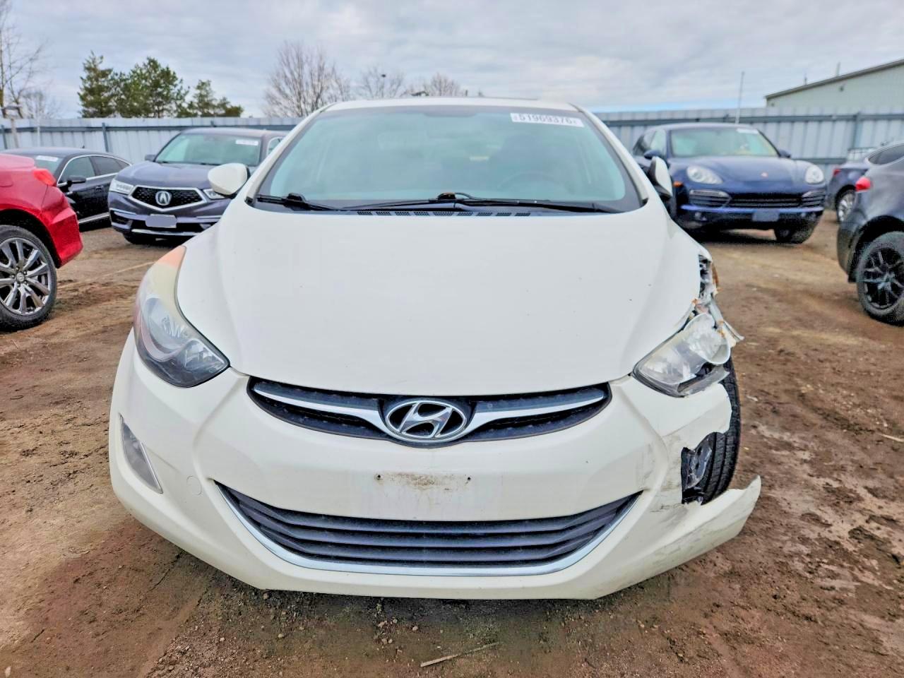 2013 Hyundai Elantra Gls White vin: 5NPDH4AE0DH381241
