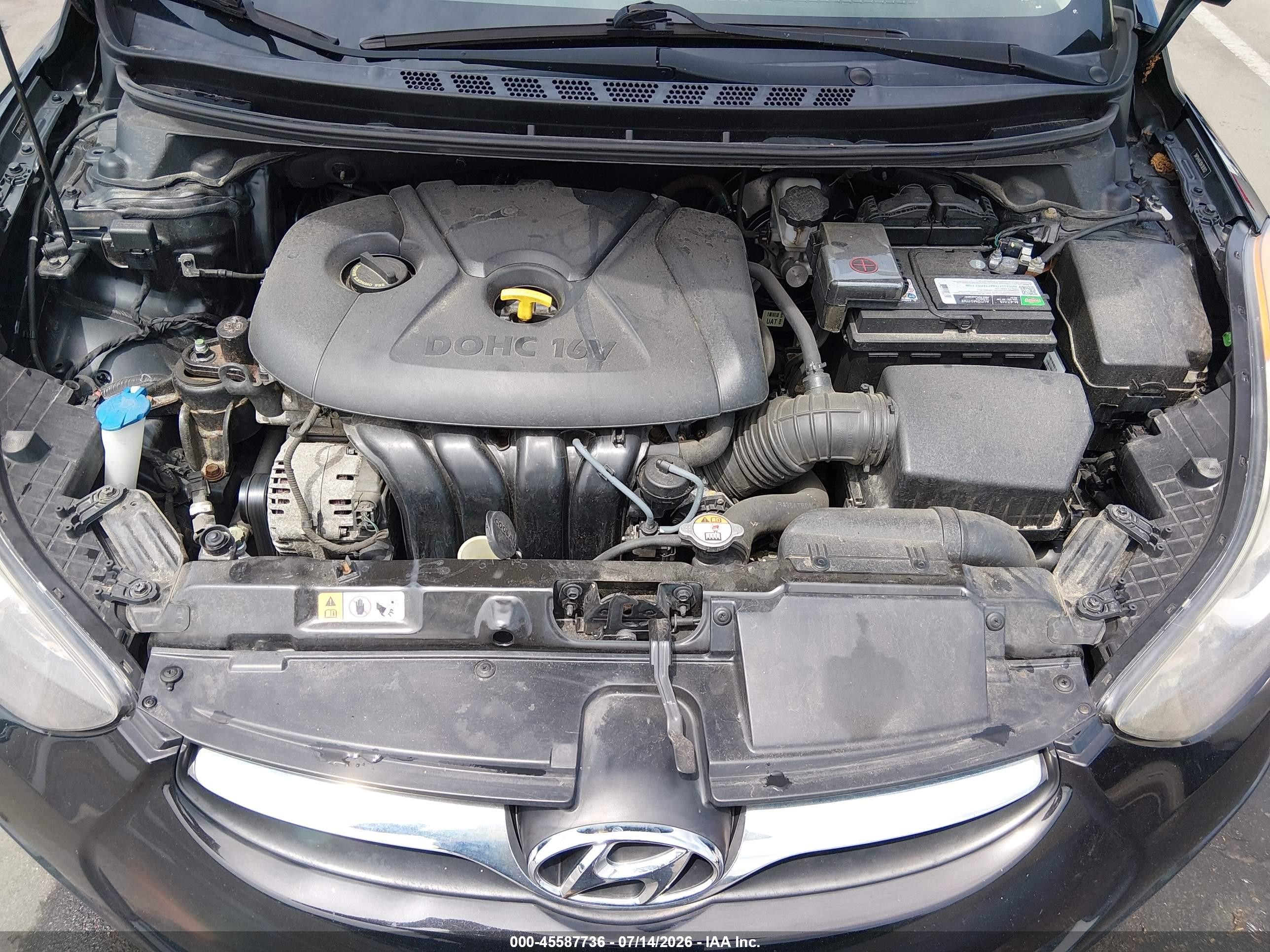 2013 Hyundai Elantra Gls Черный vin: 5NPDH4AE0DH383832