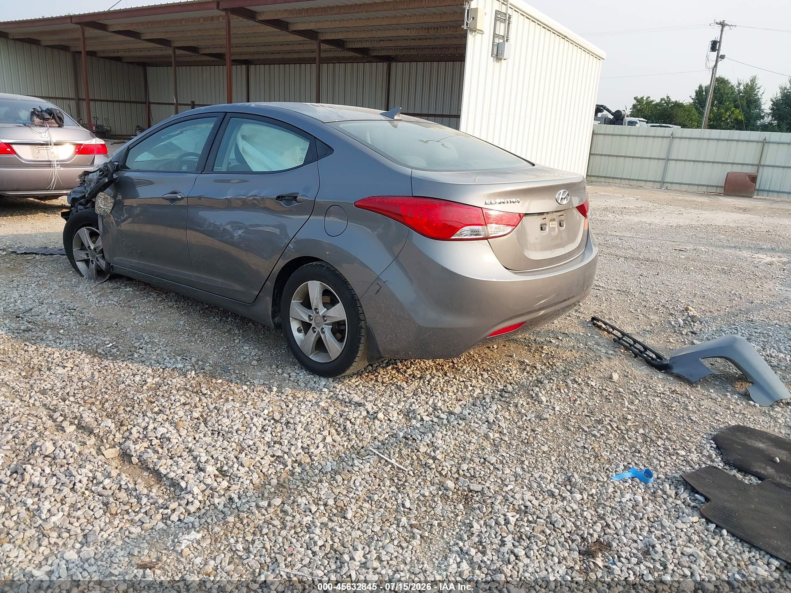 2013 Hyundai Elantra Gls Gray vin: 5NPDH4AE0DH390232