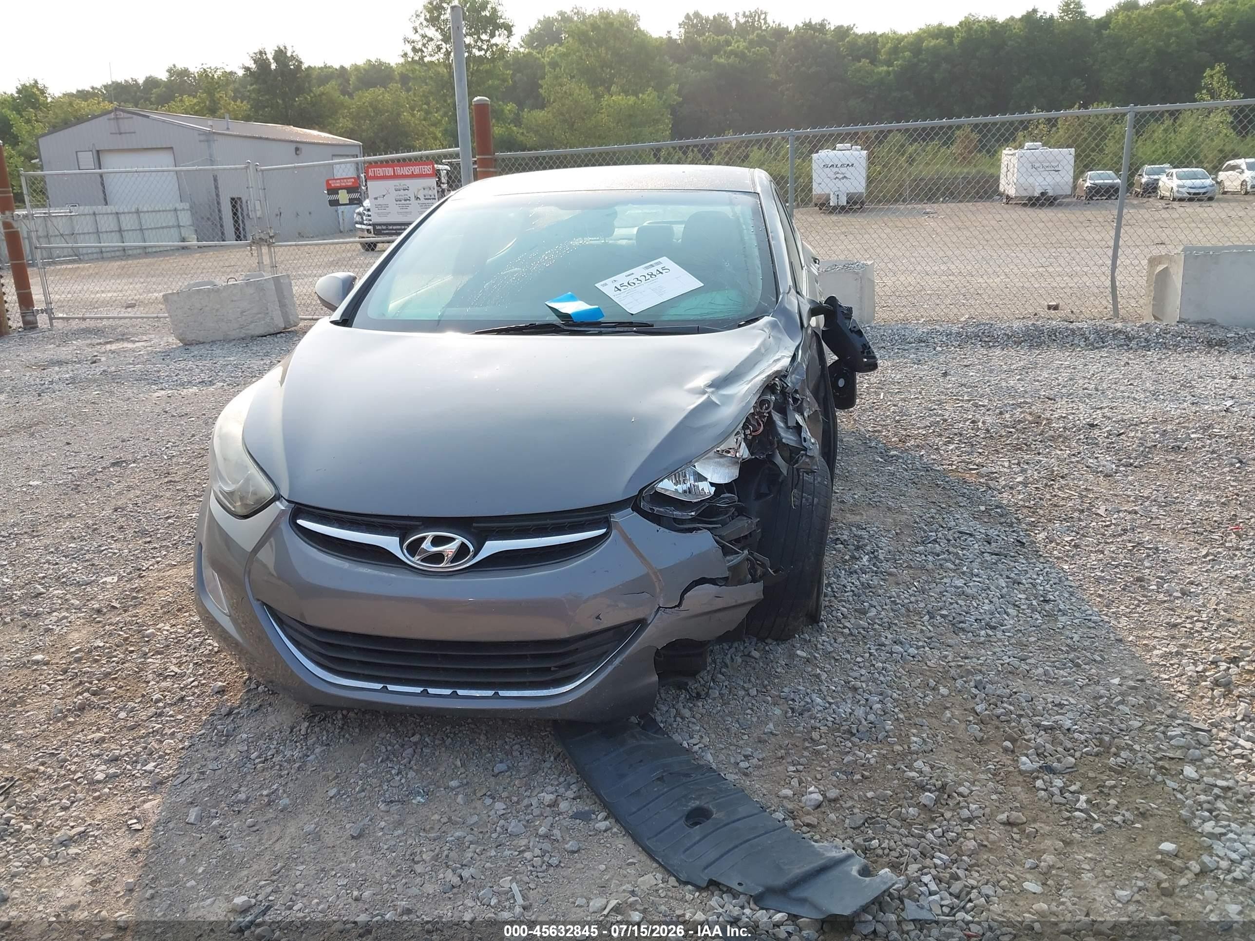 2013 Hyundai Elantra Gls Gray vin: 5NPDH4AE0DH390232
