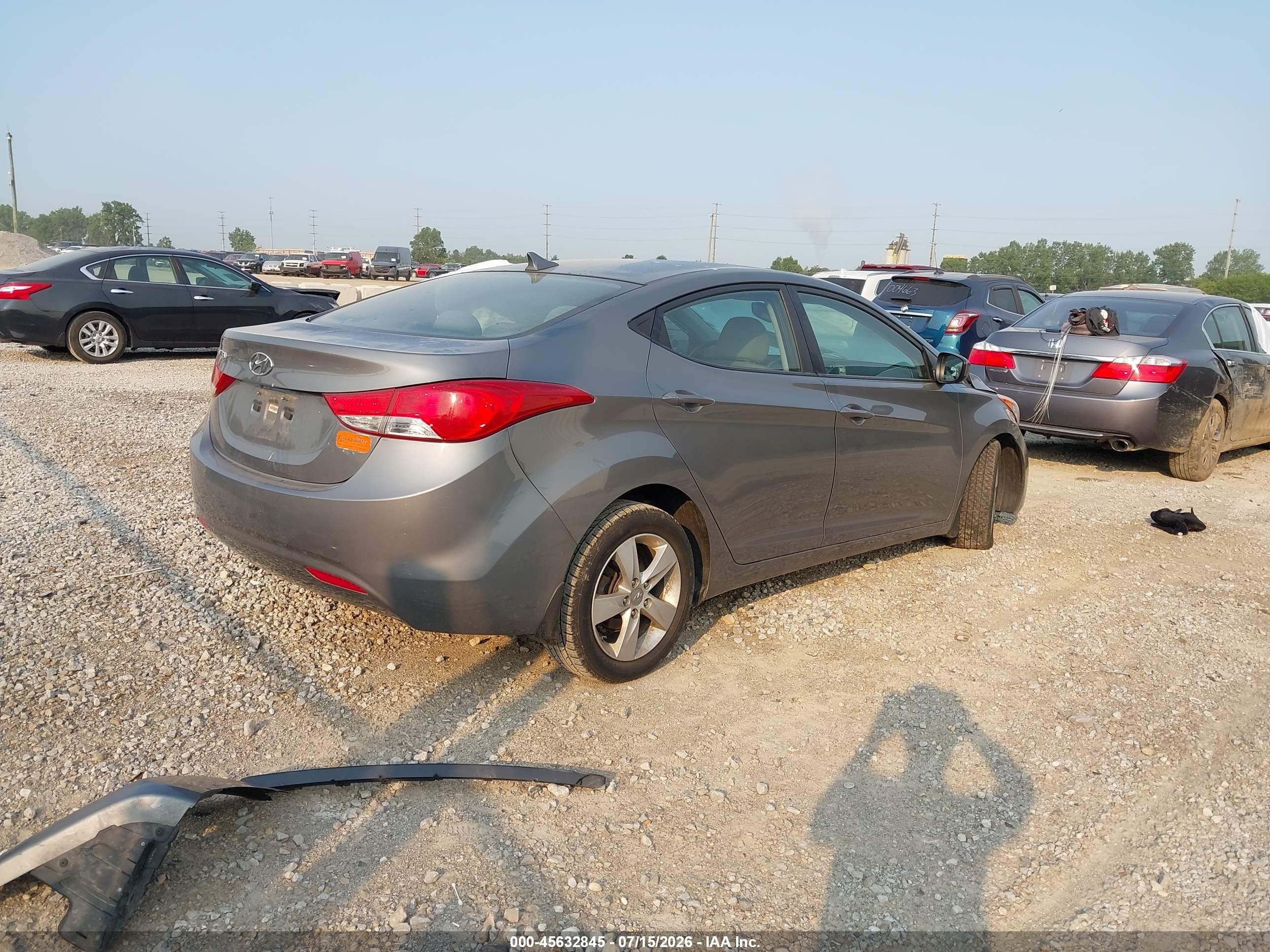 2013 Hyundai Elantra Gls Gray vin: 5NPDH4AE0DH390232