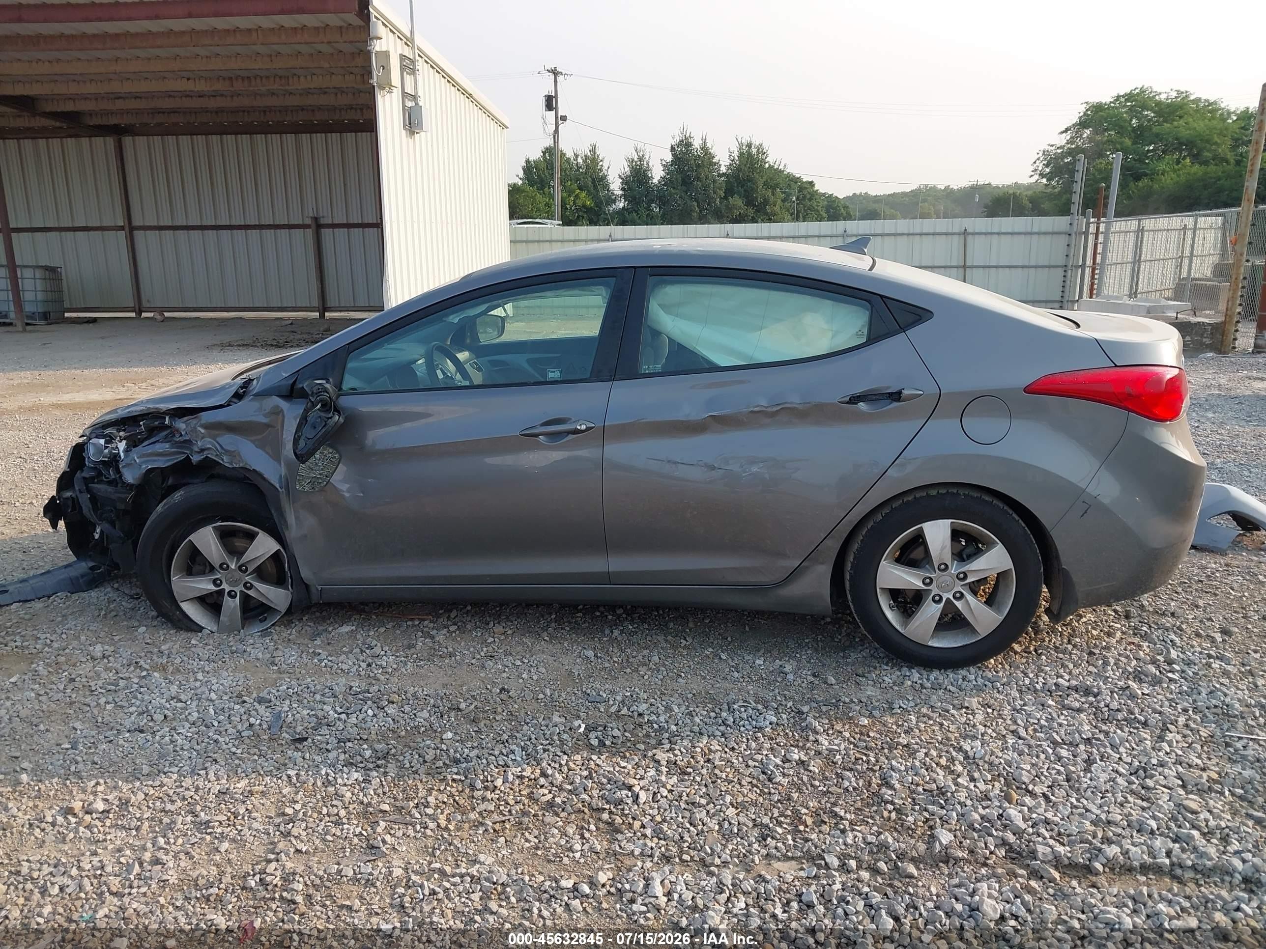 2013 Hyundai Elantra Gls Gray vin: 5NPDH4AE0DH390232