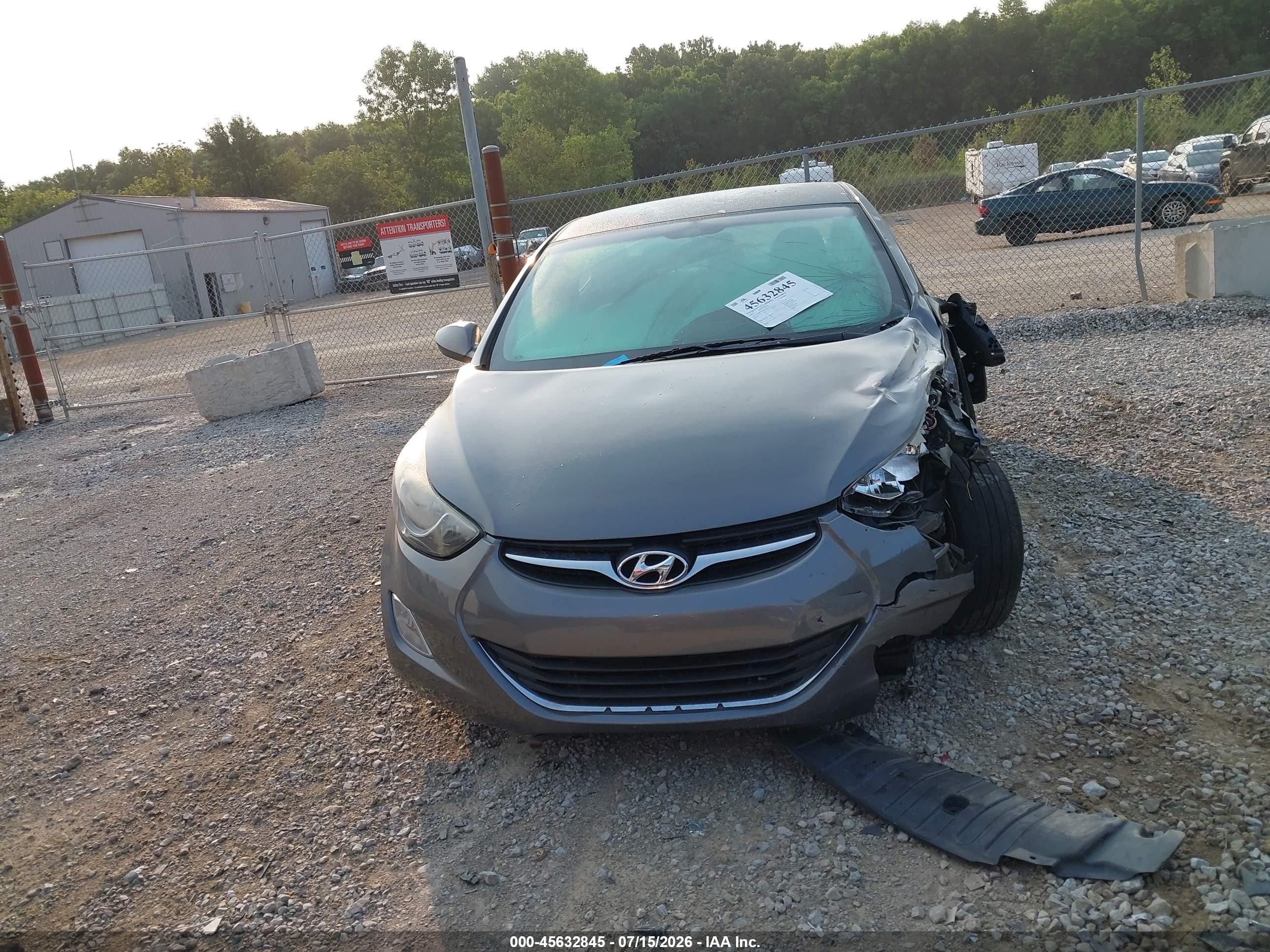 2013 Hyundai Elantra Gls Gray vin: 5NPDH4AE0DH390232