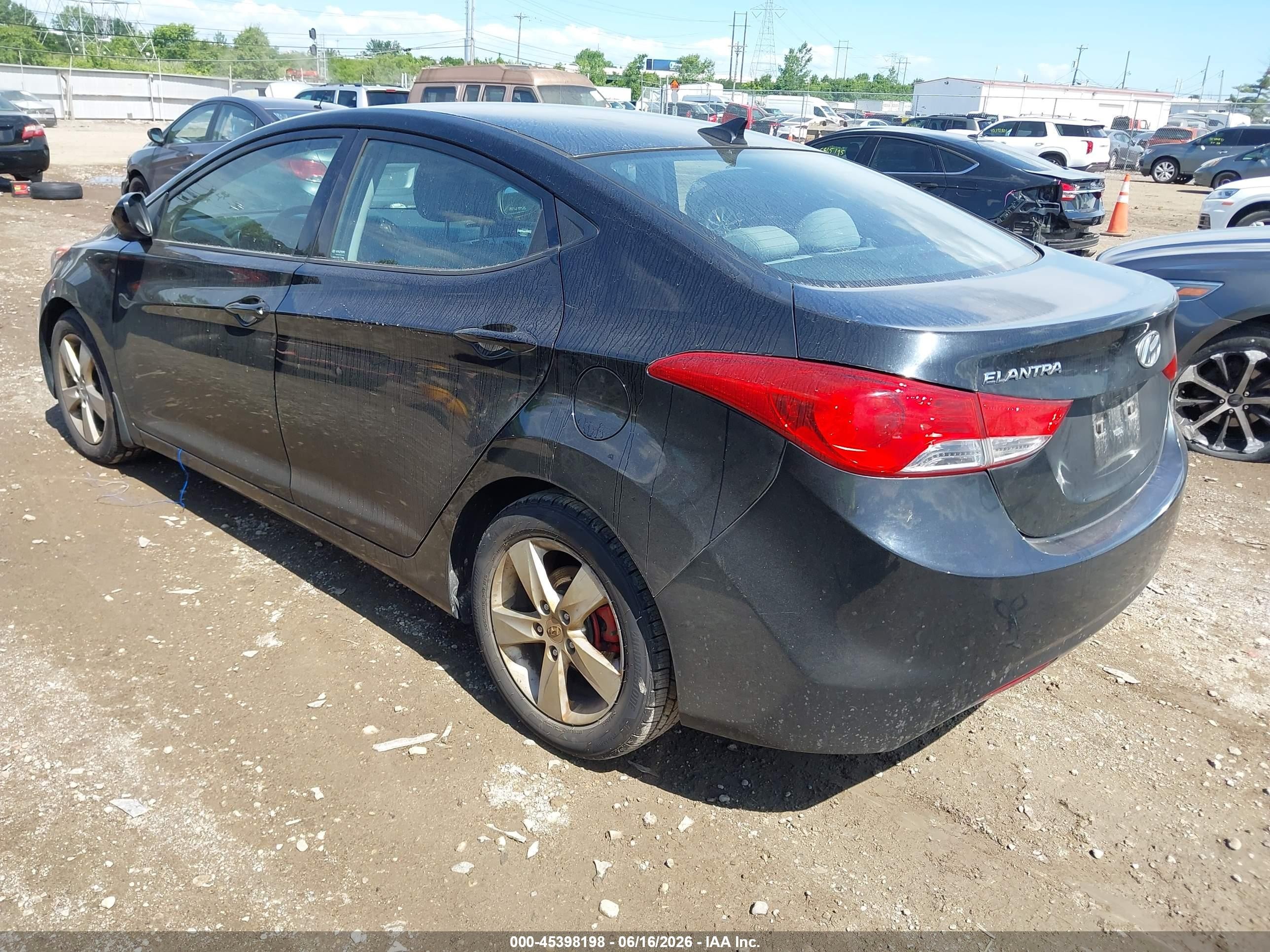 2013 Hyundai Elantra Gls Black vin: 5NPDH4AE0DH395656