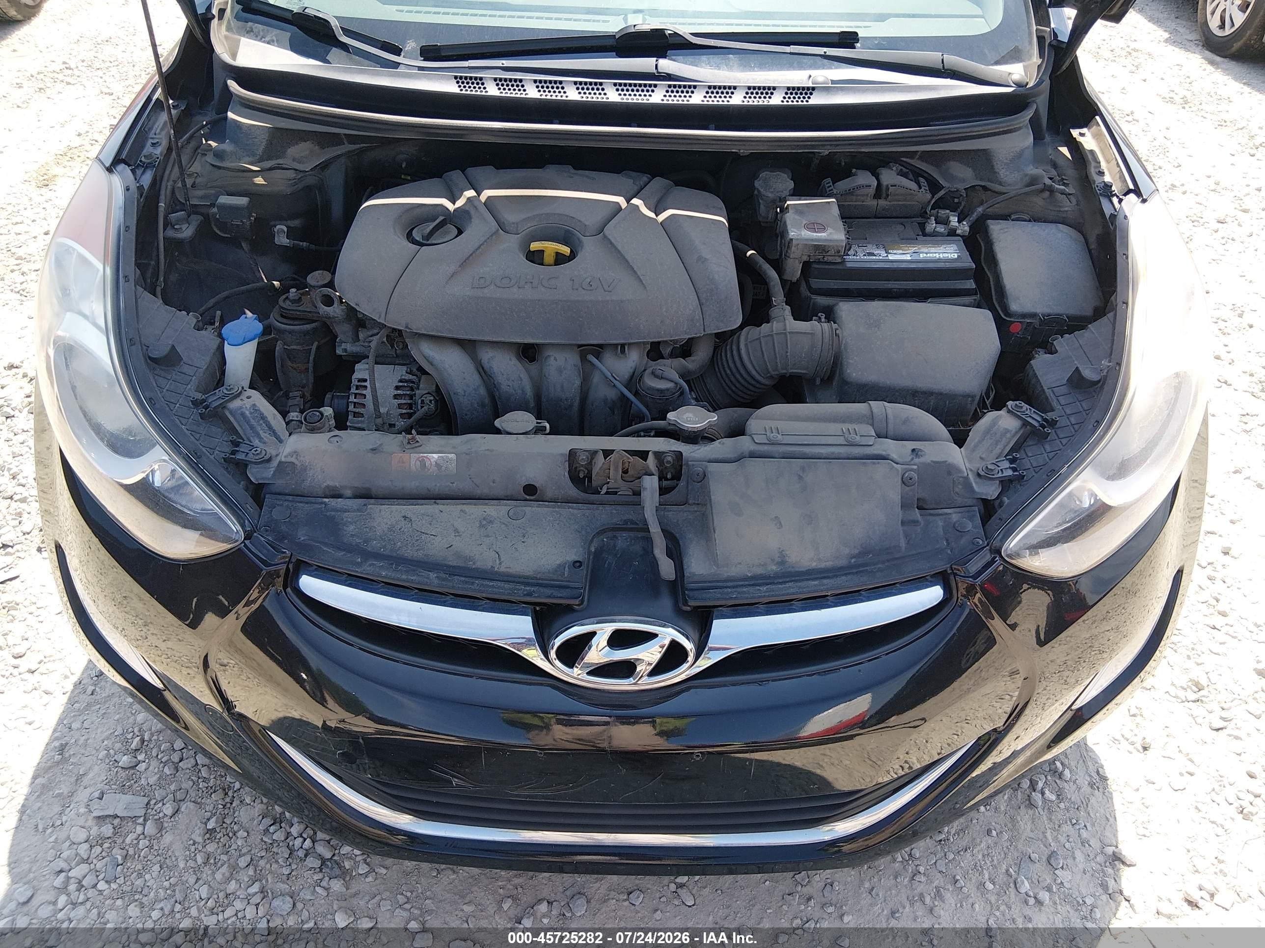2013 Hyundai Elantra Gls Black vin: 5NPDH4AE0DH408390