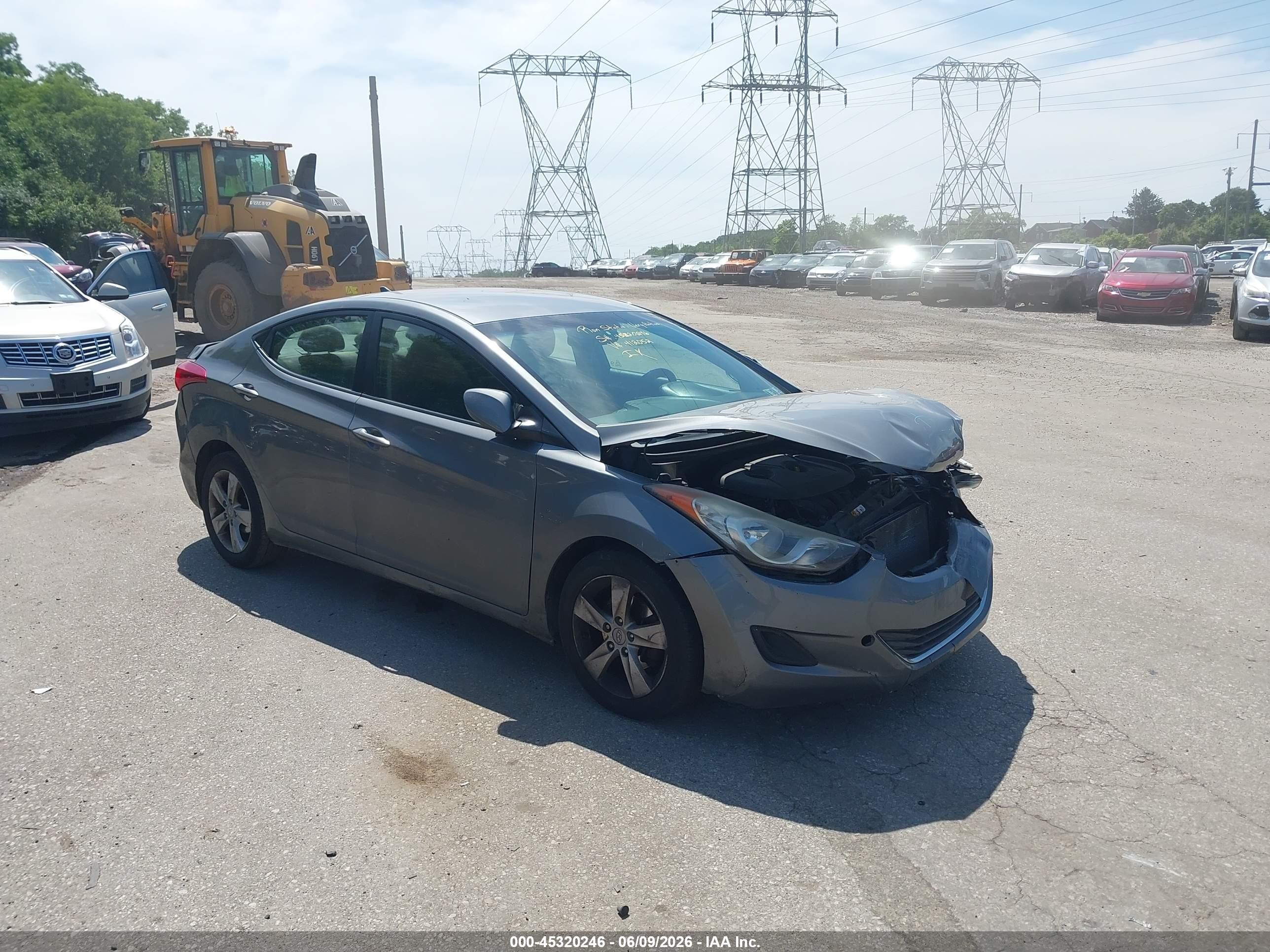 2013 Hyundai Elantra Gls Gray vin: 5NPDH4AE0DH412052