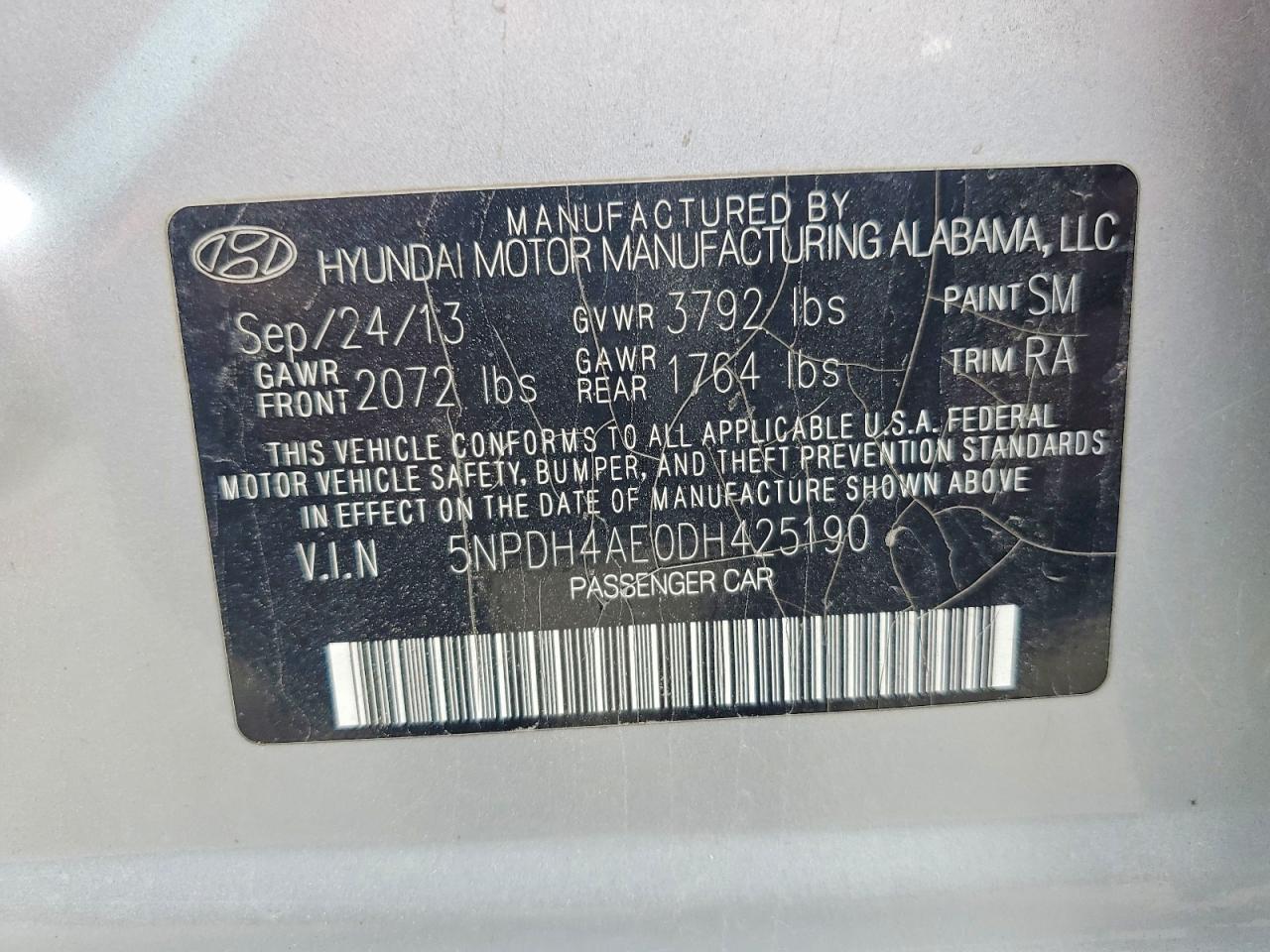 2013 Hyundai Elantra Gls Silver vin: 5NPDH4AE0DH425190