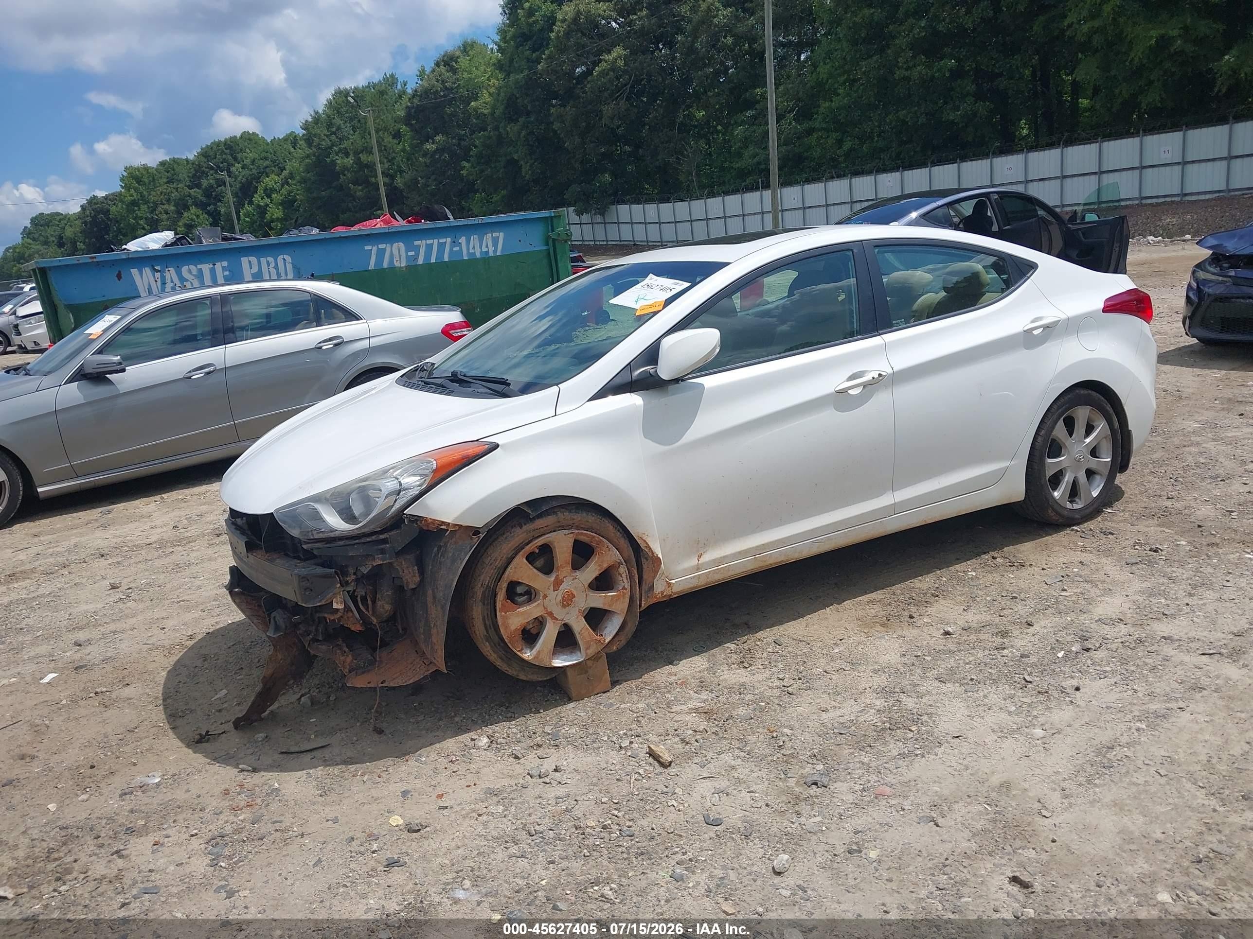 2013 Hyundai Elantra Limited White vin: 5NPDH4AE0DH425934