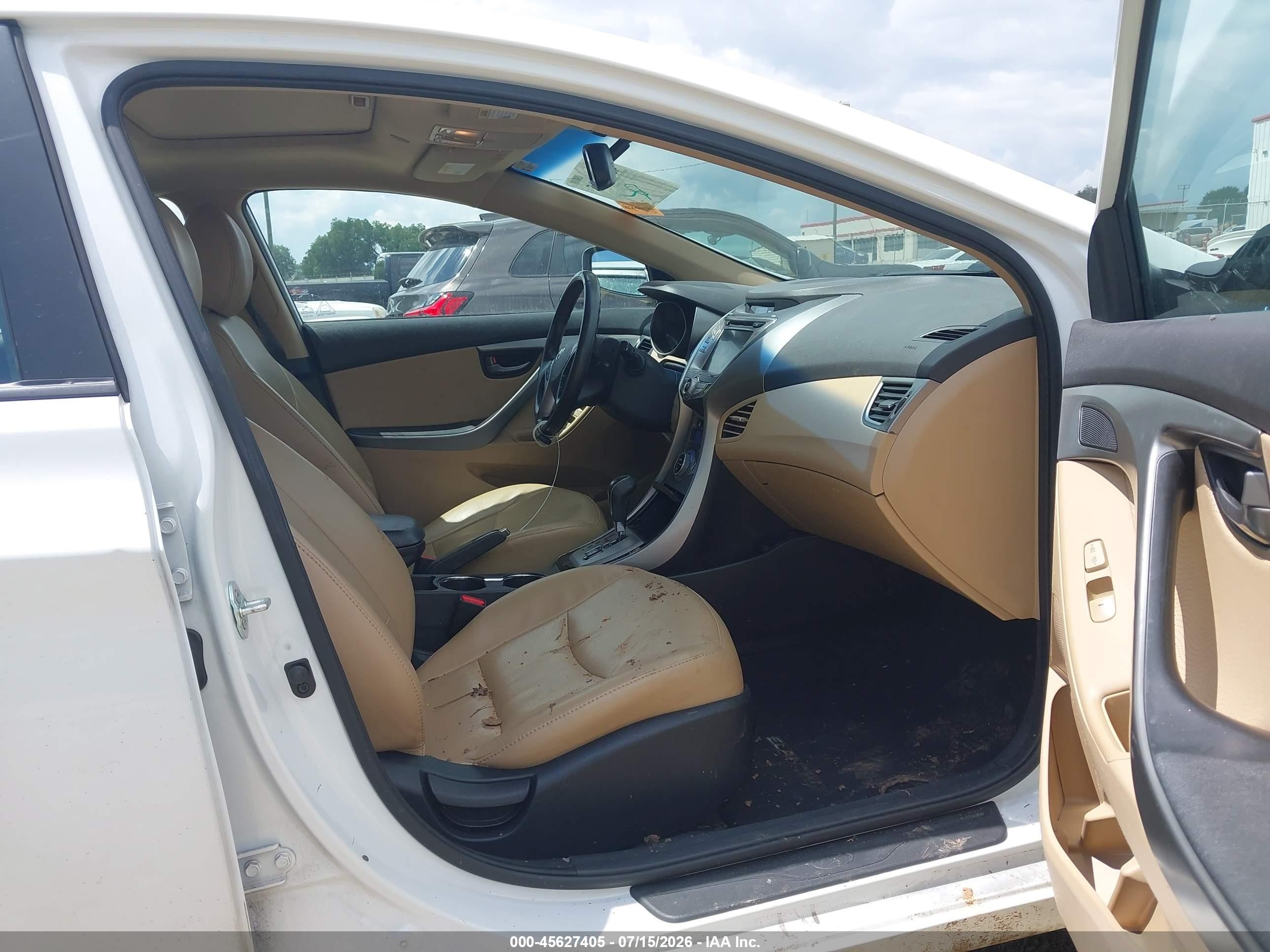 2013 Hyundai Elantra Limited White vin: 5NPDH4AE0DH425934