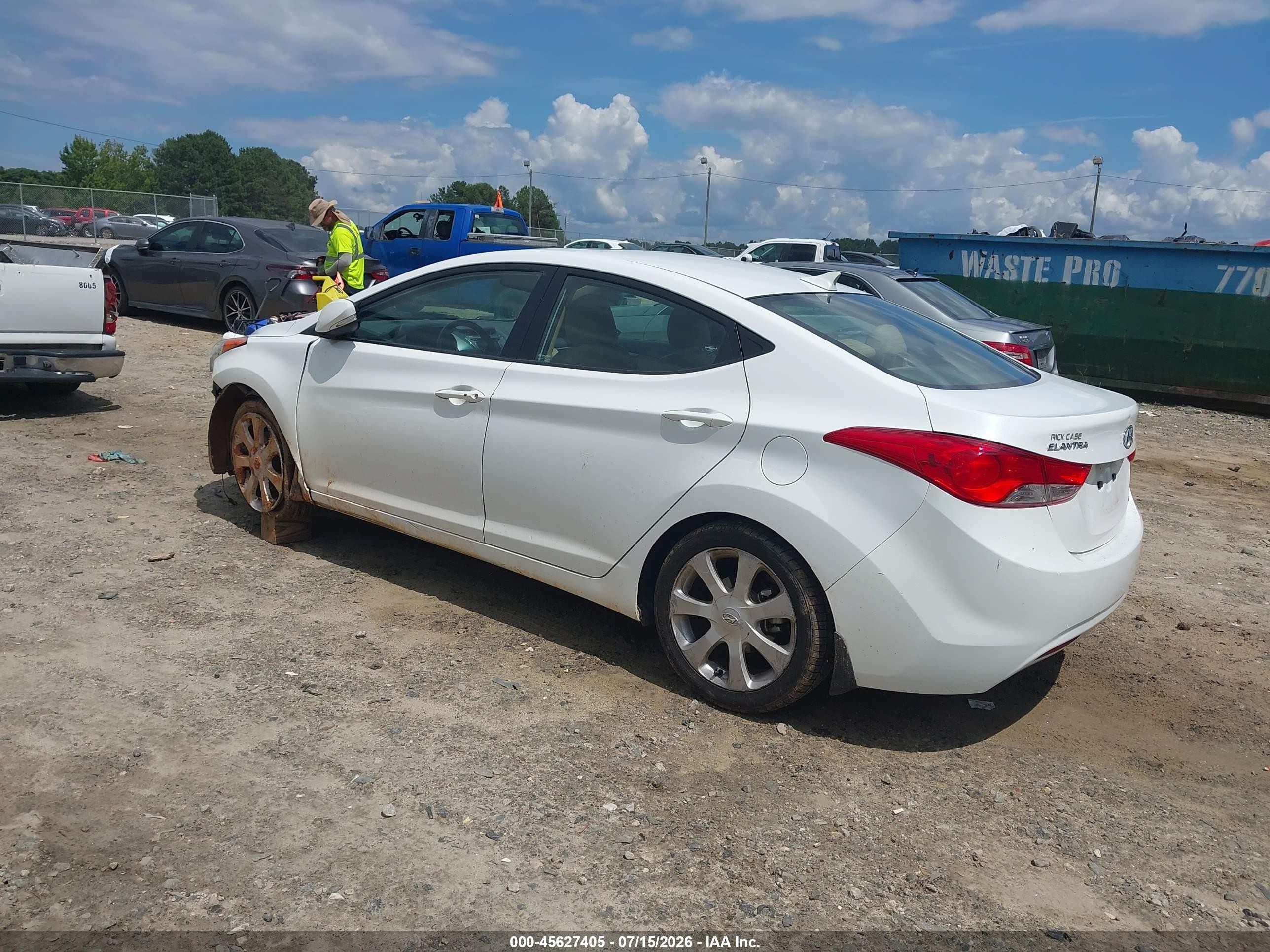 2013 Hyundai Elantra Limited White vin: 5NPDH4AE0DH425934