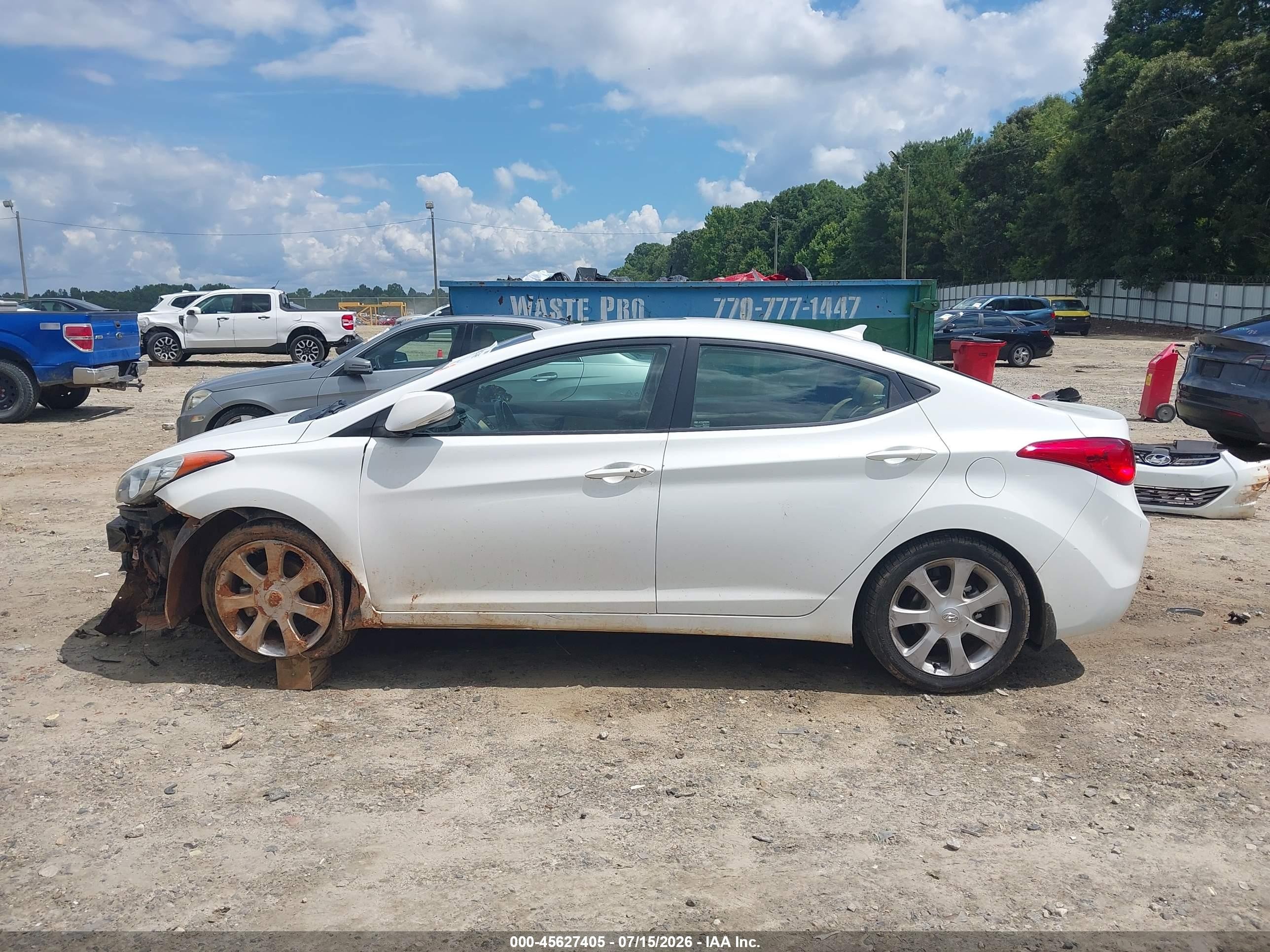 2013 Hyundai Elantra Limited White vin: 5NPDH4AE0DH425934