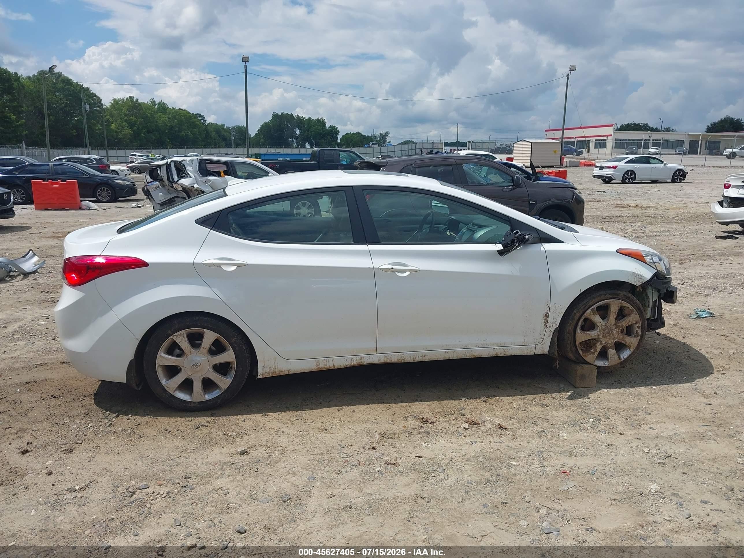 2013 Hyundai Elantra Limited White vin: 5NPDH4AE0DH425934