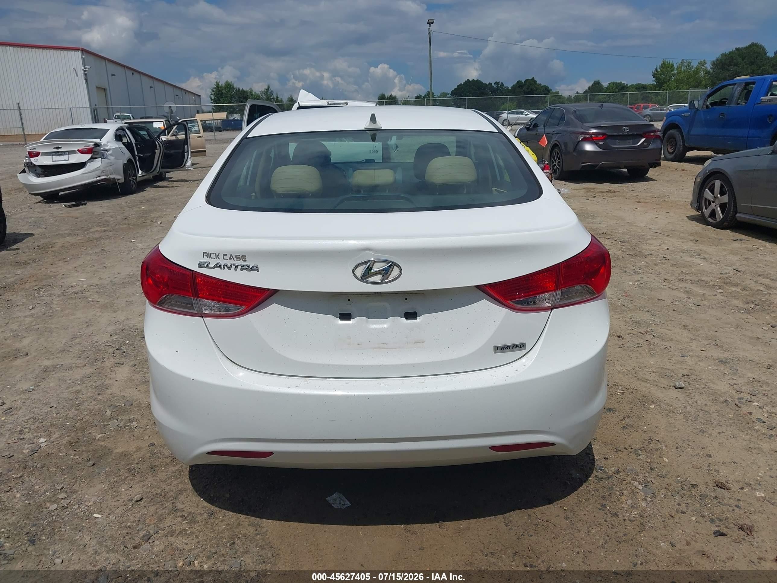 2013 Hyundai Elantra Limited White vin: 5NPDH4AE0DH425934