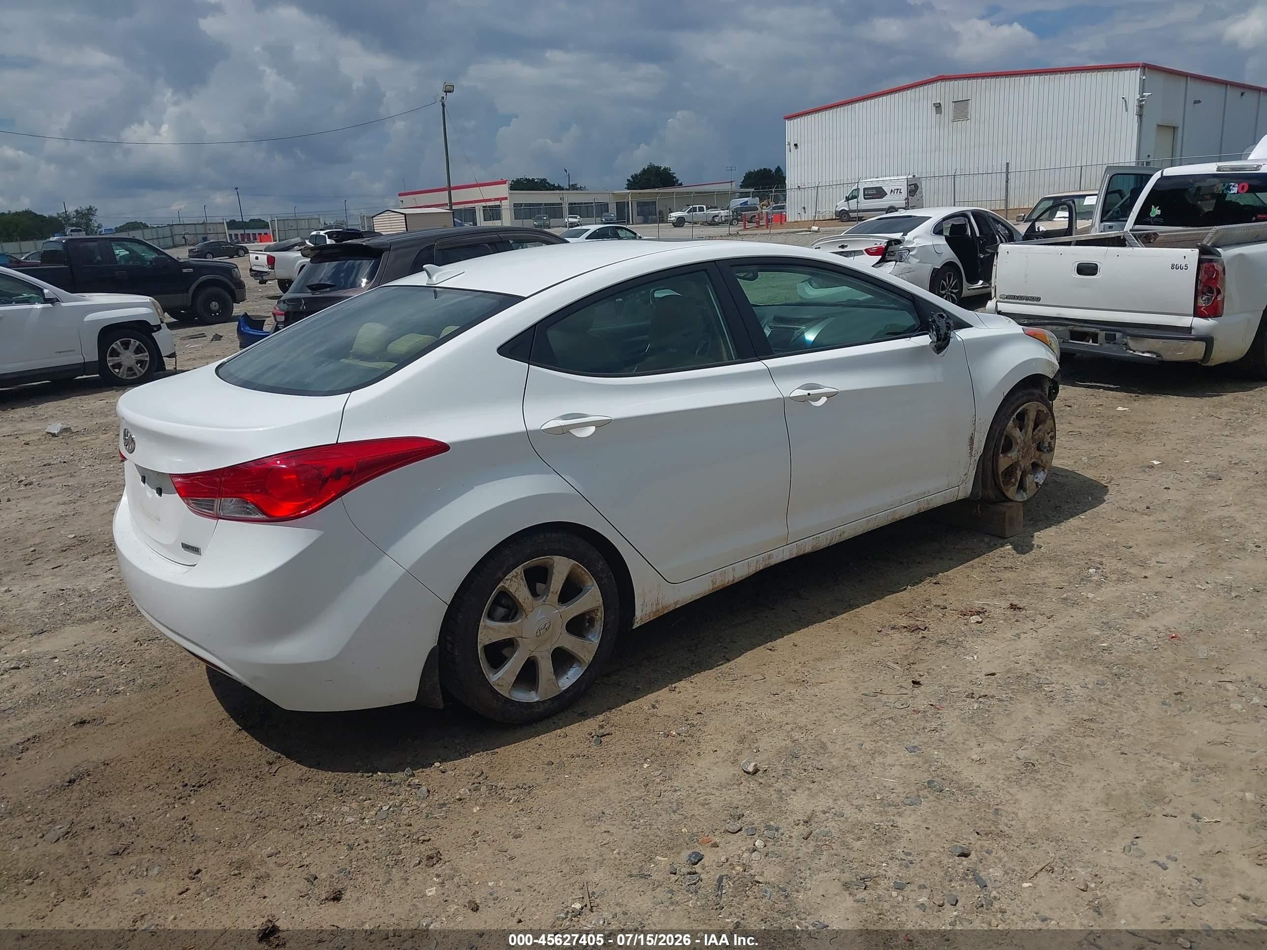 2013 Hyundai Elantra Limited White vin: 5NPDH4AE0DH425934