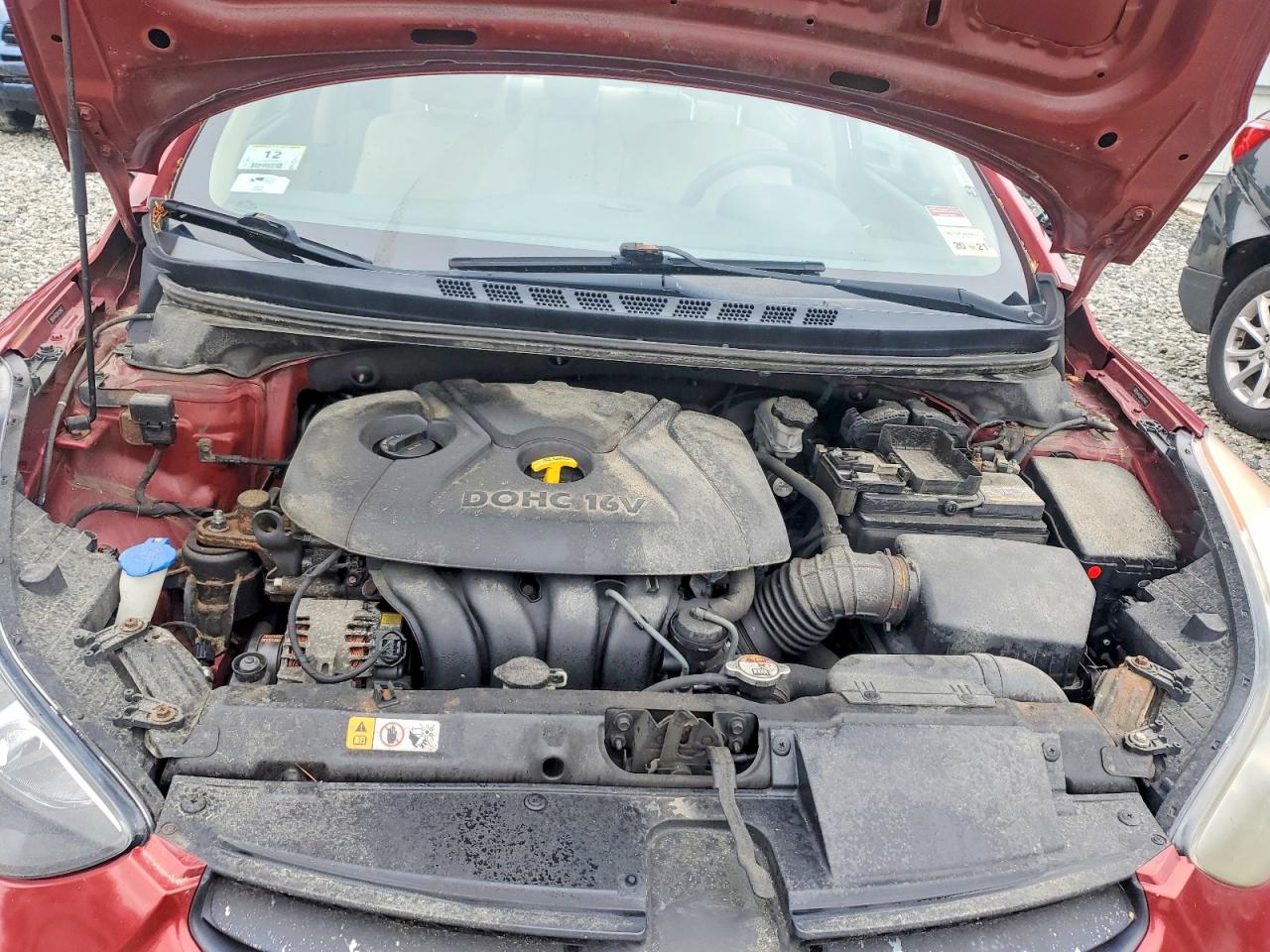 2013 Hyundai Elantra Gls Red vin: 5NPDH4AE0DH428462